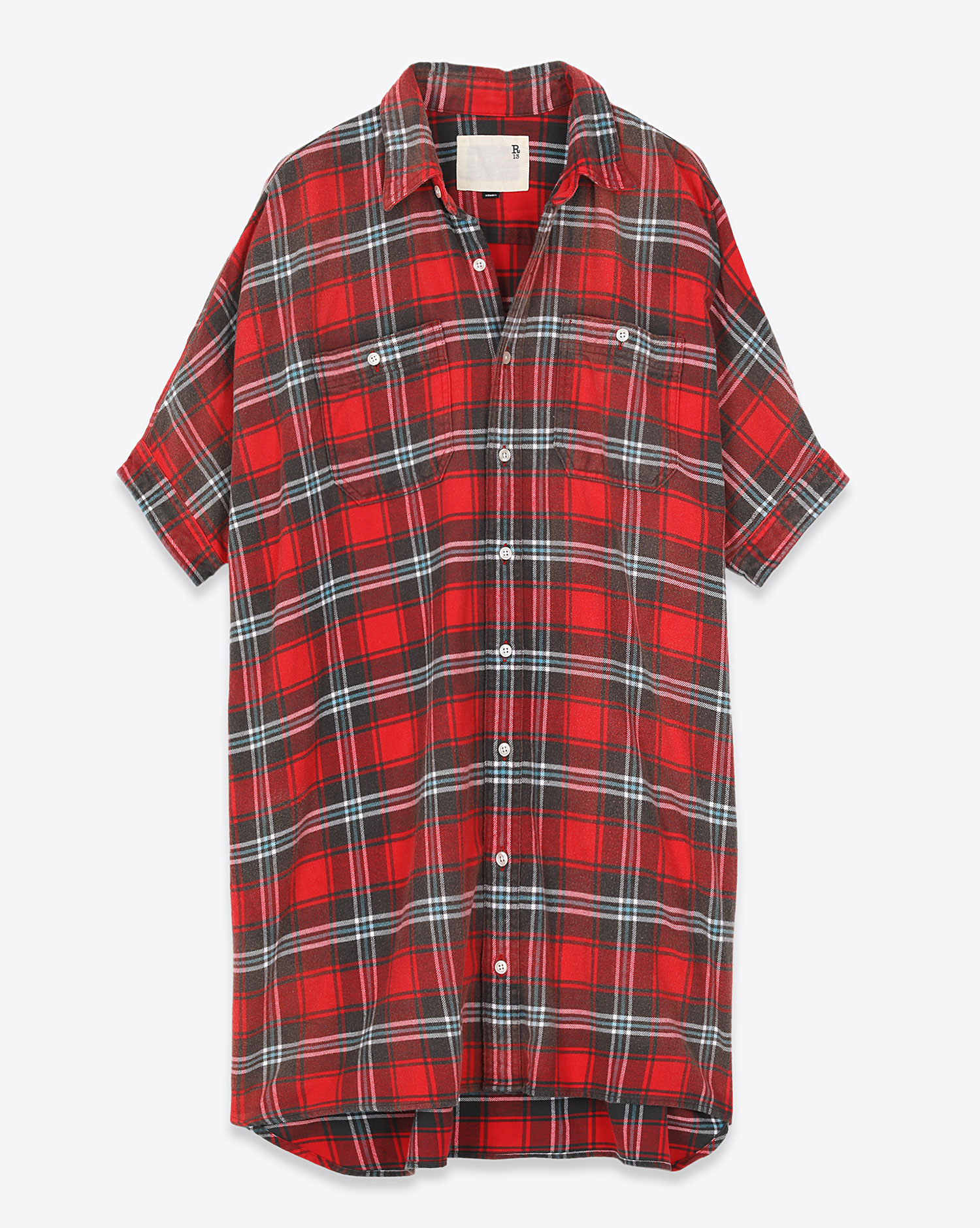 Robe  Plaid Oversized Boxy - Red