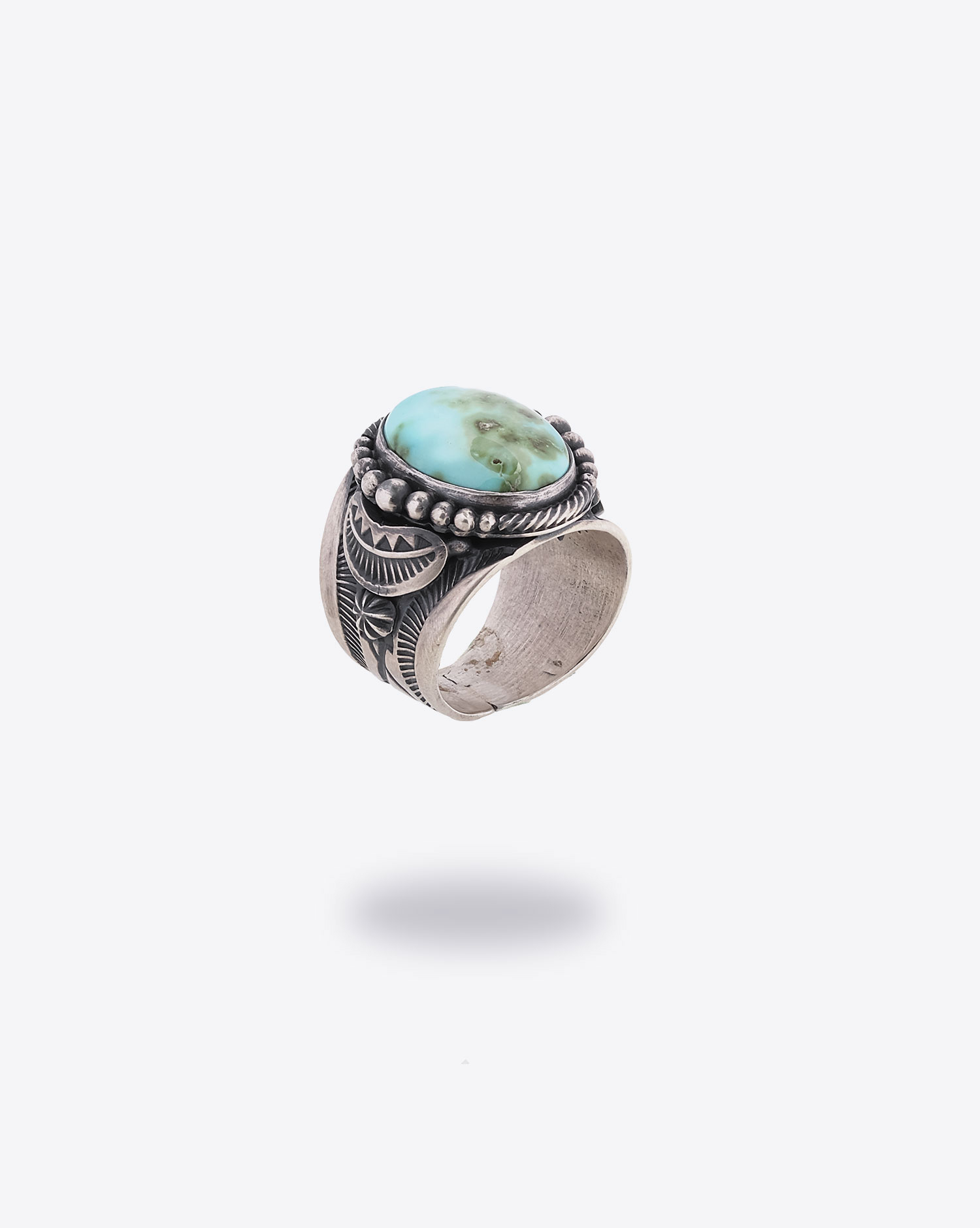 Produit Bague Bernyse Charvez Harpo avec pierre turquoise. Vue face. 