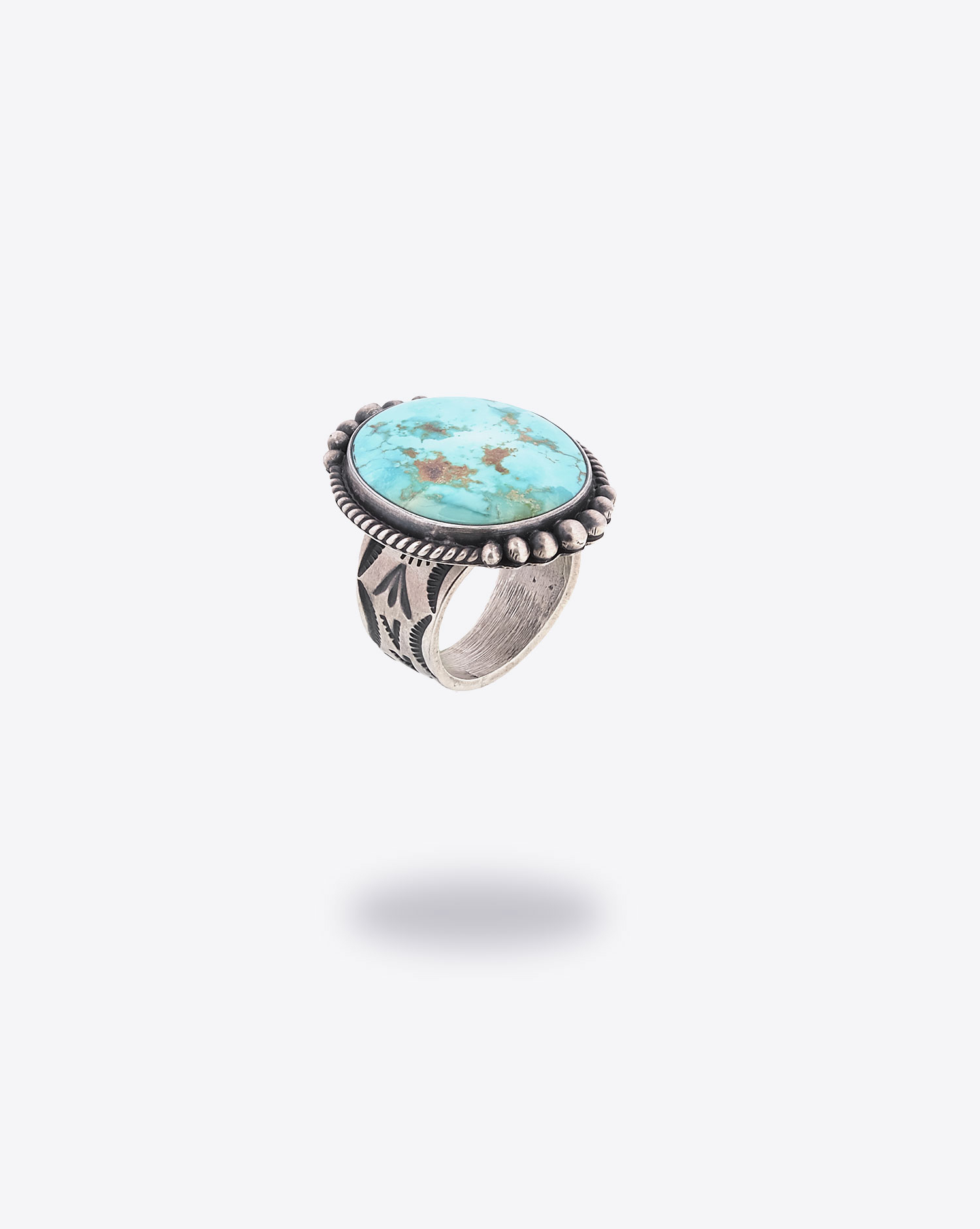 Produit Bague Bernyse Navajo Harpo avec pierre turquoise.