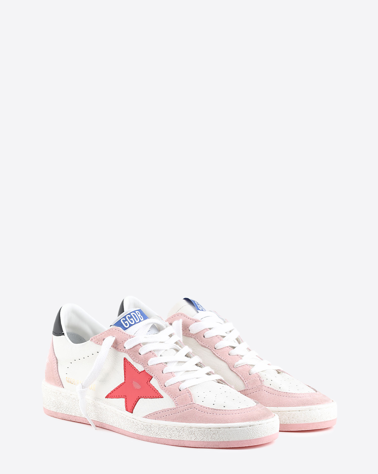 Sneakers Golden Goose Ball Star White Pink Red Black 10880. Face.