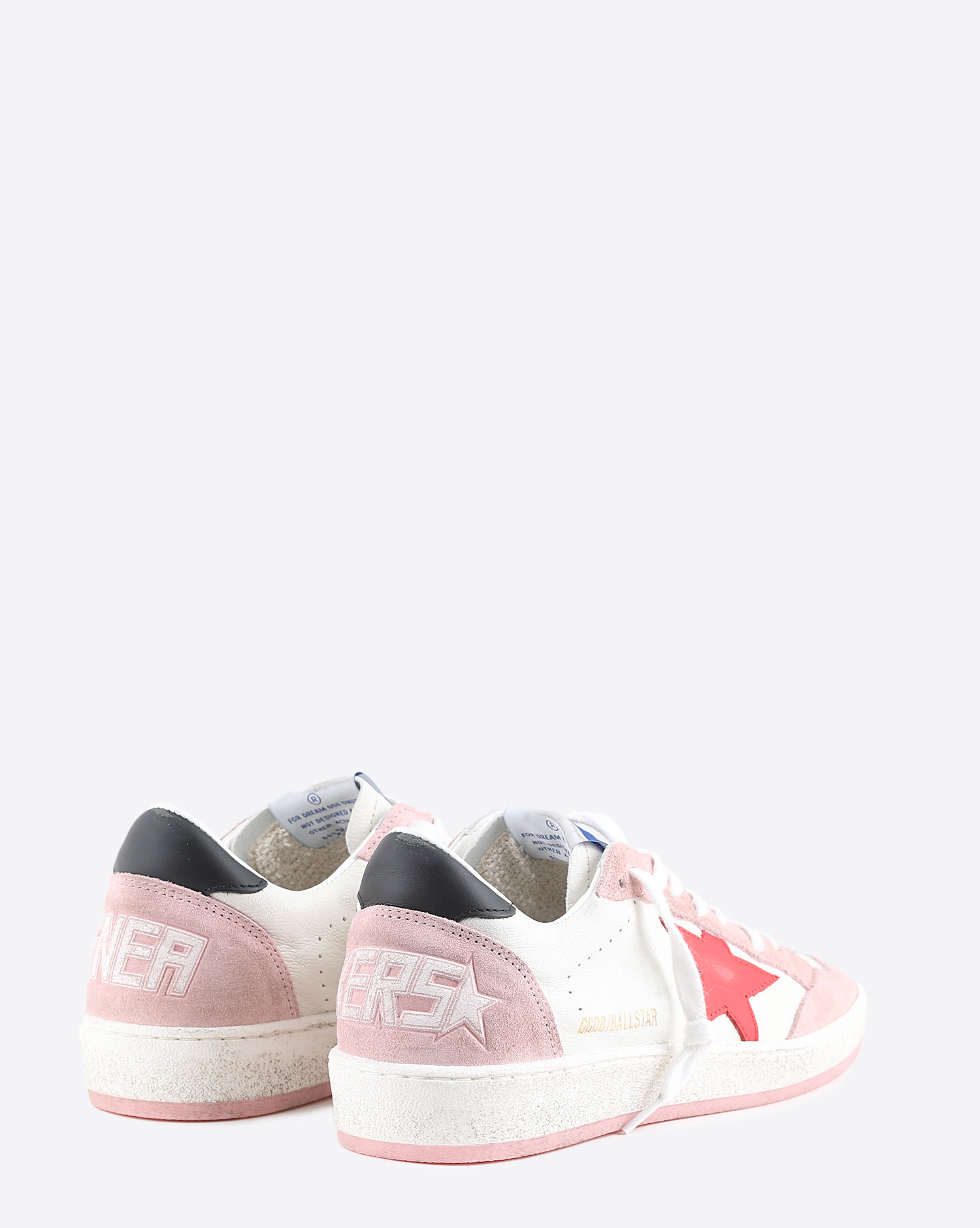 Sneakers Golden Goose Ball Star White Pink Red Black 10880. Dos.