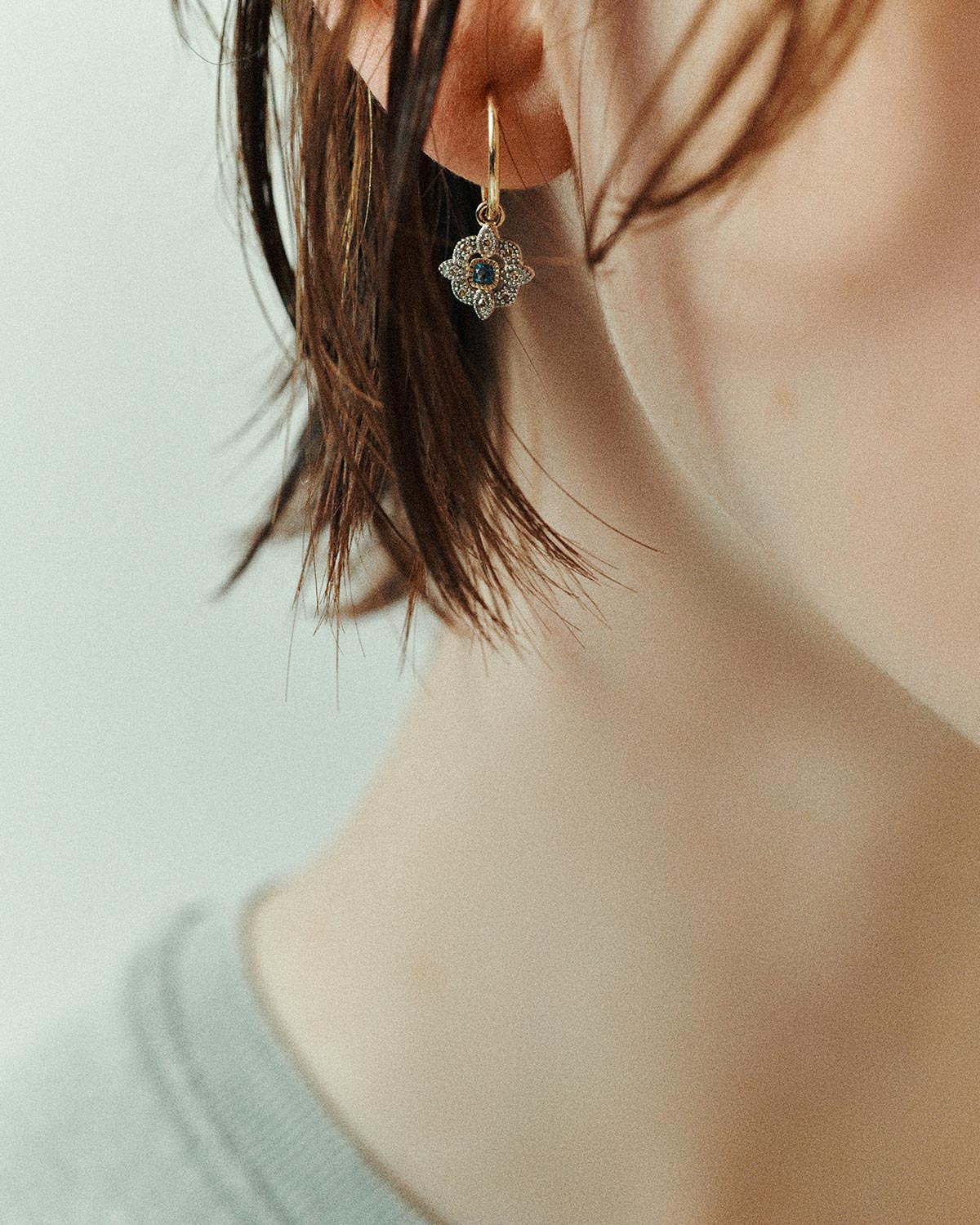 Produit Pascale Monvoisin Boucle d'Oreille Bettina London Bleu Topaz