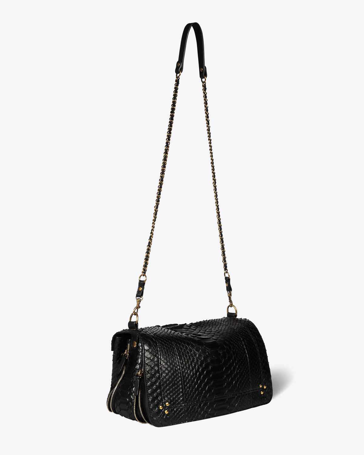 Sac bandoulière chaine Bobi large en python noir Jérôme
Dreyfuss. 