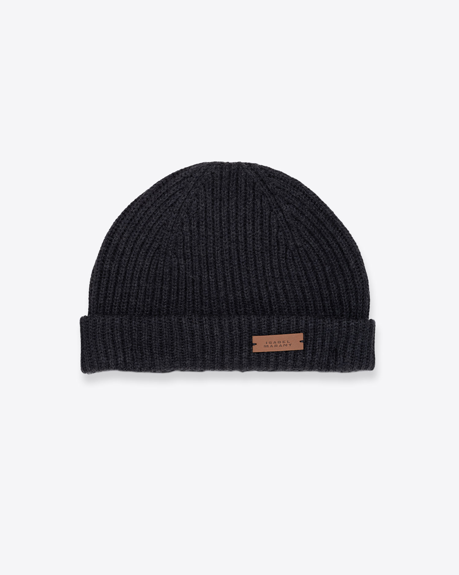 Produit Bonnet avec revers Erina Isabel Marant en laine gris foncé. 
