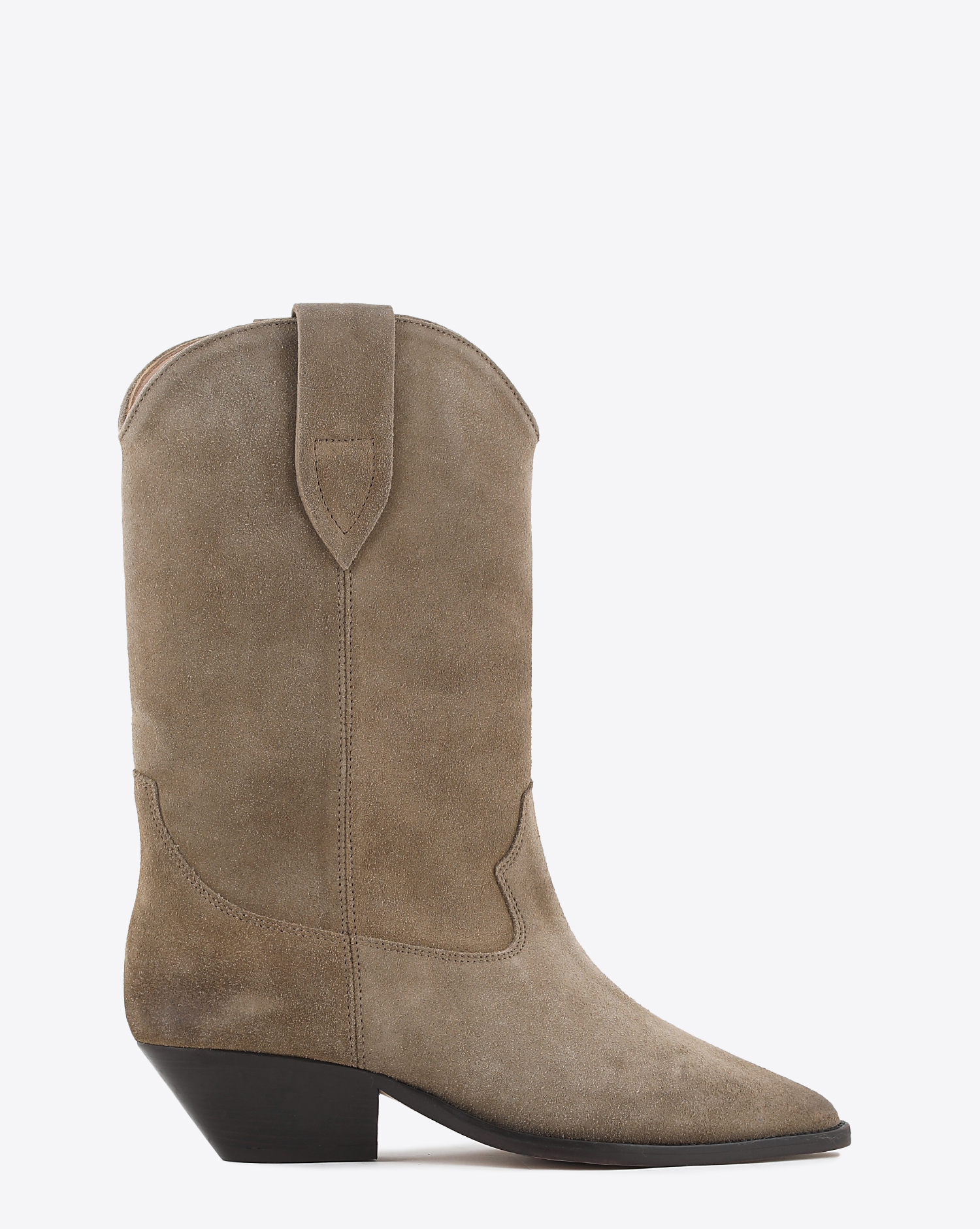 Bottes Santiags en daim beige Isabel Marant. Profil. 