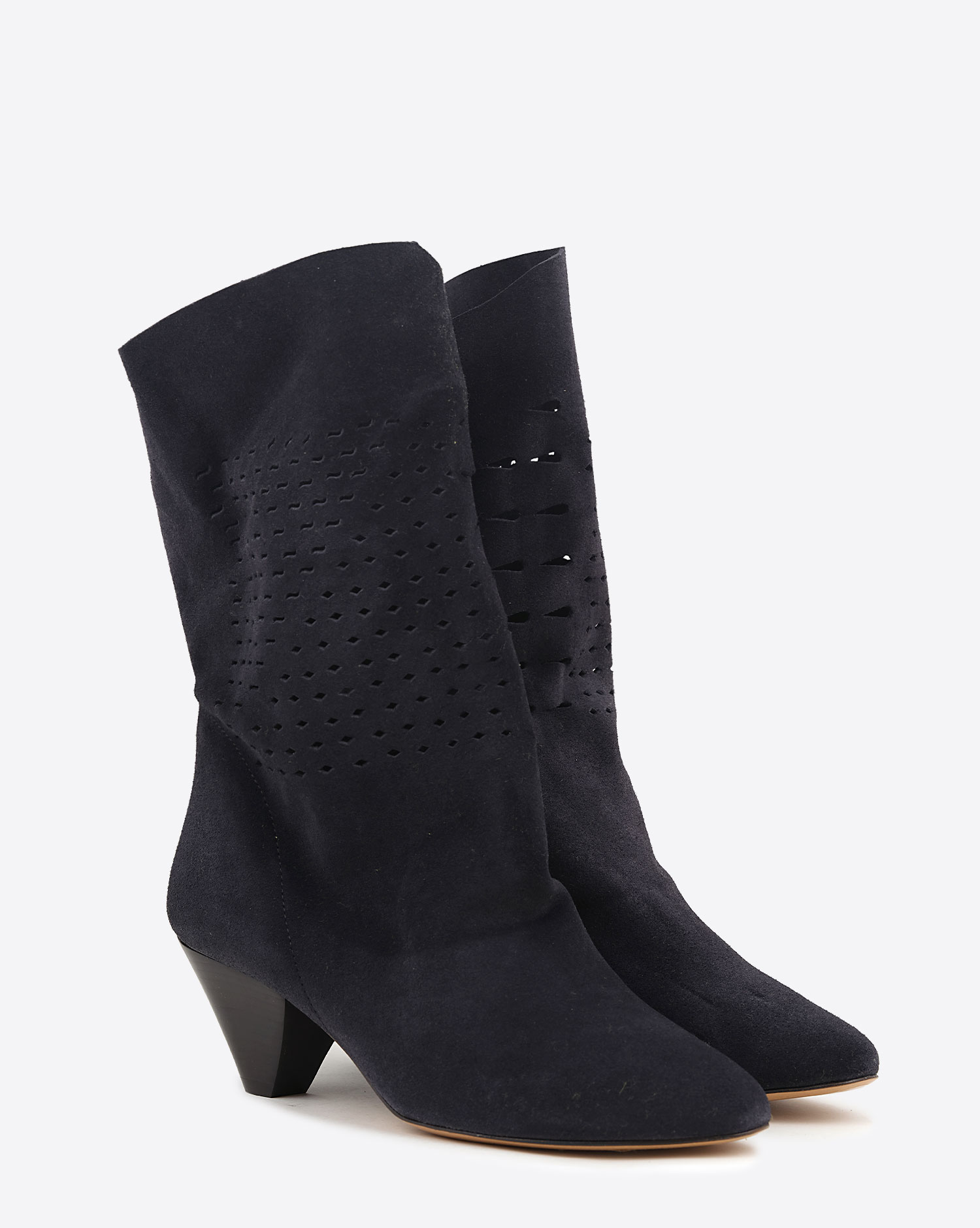 Isabel Marant Chaussures Boots Reachi Perforées Bleu Nuit