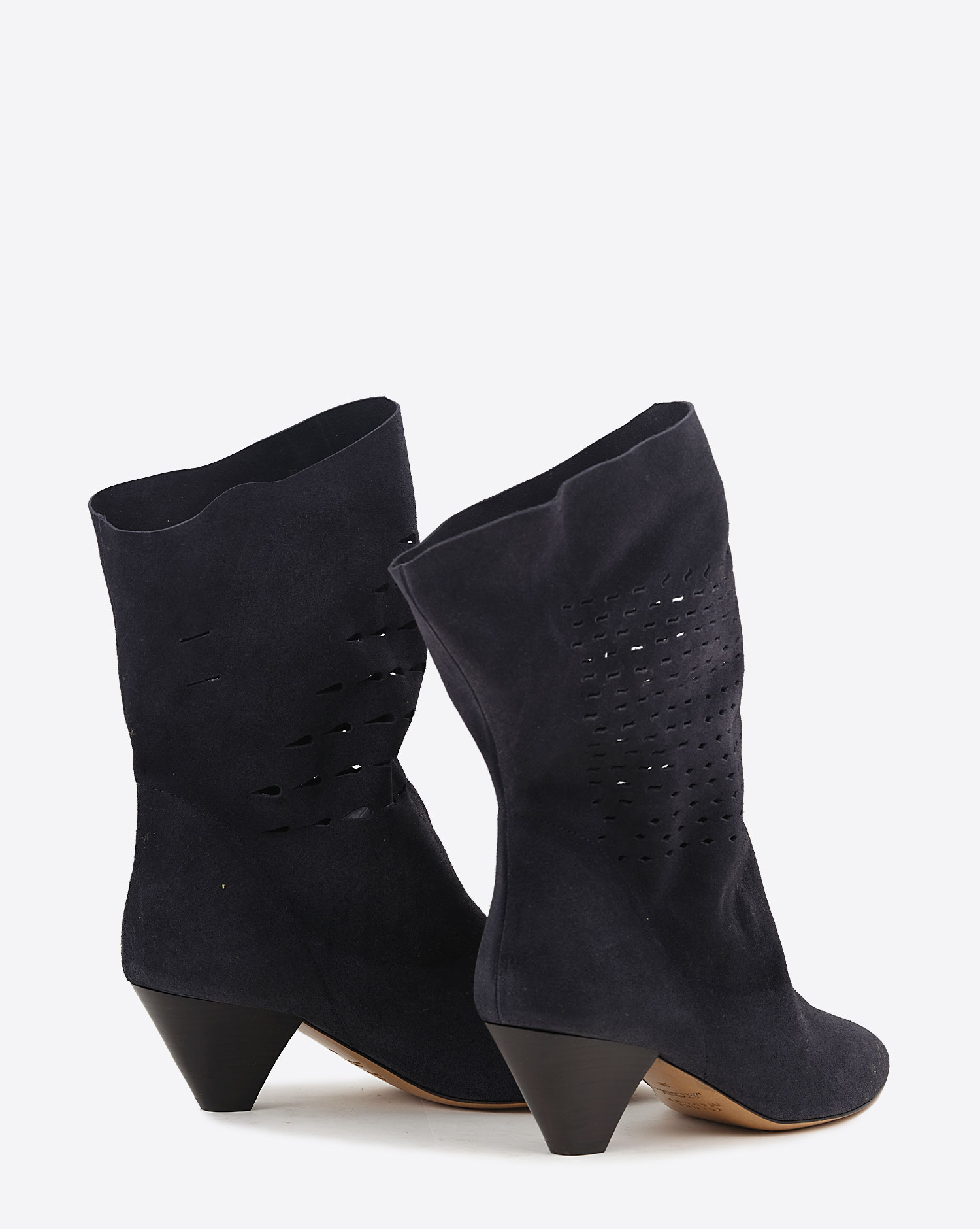 Isabel Marant Chaussures Boots Reachi Perforées Bleu Nuit