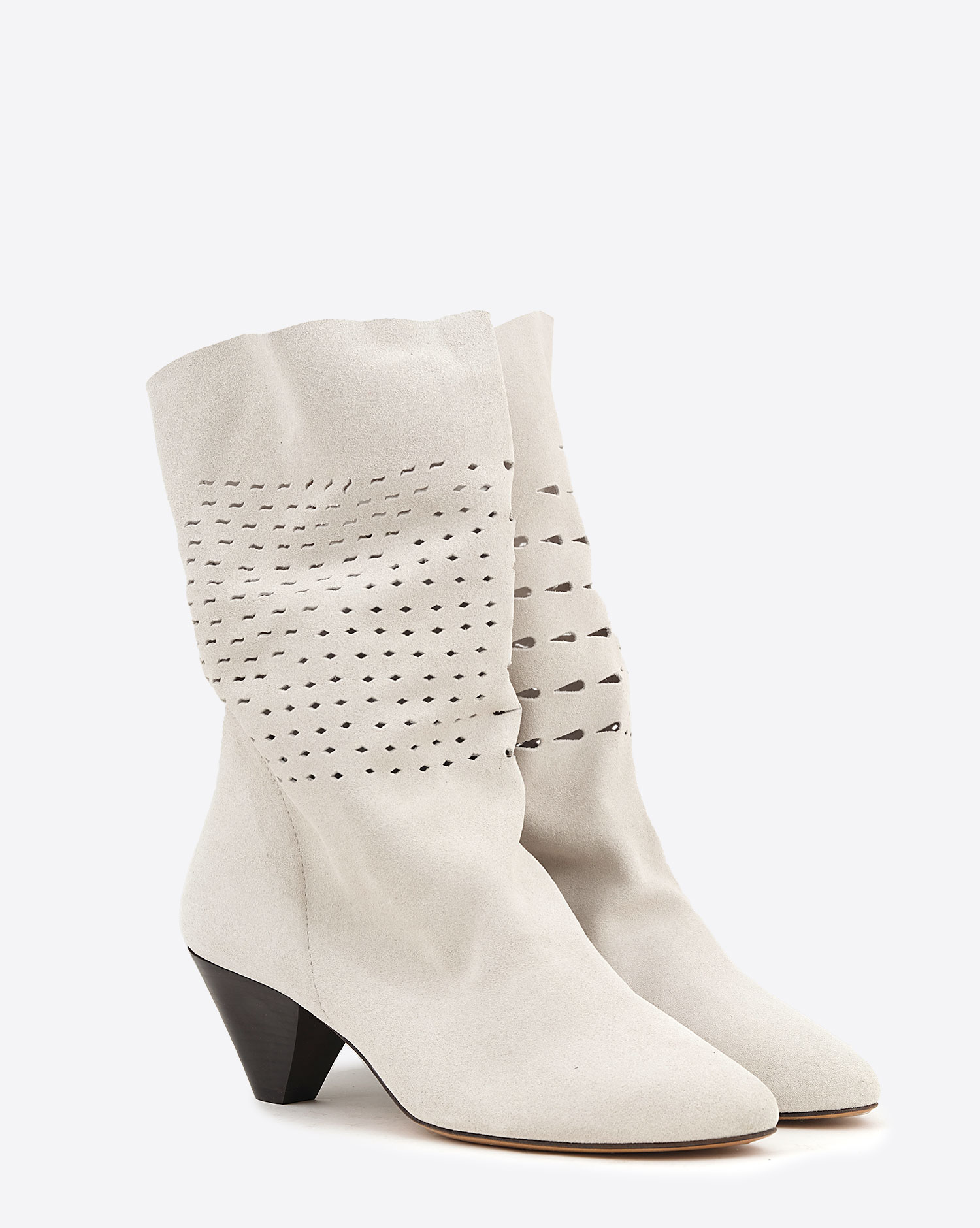 Isabel Marant Chaussures Boots Reachi Perforées Craie