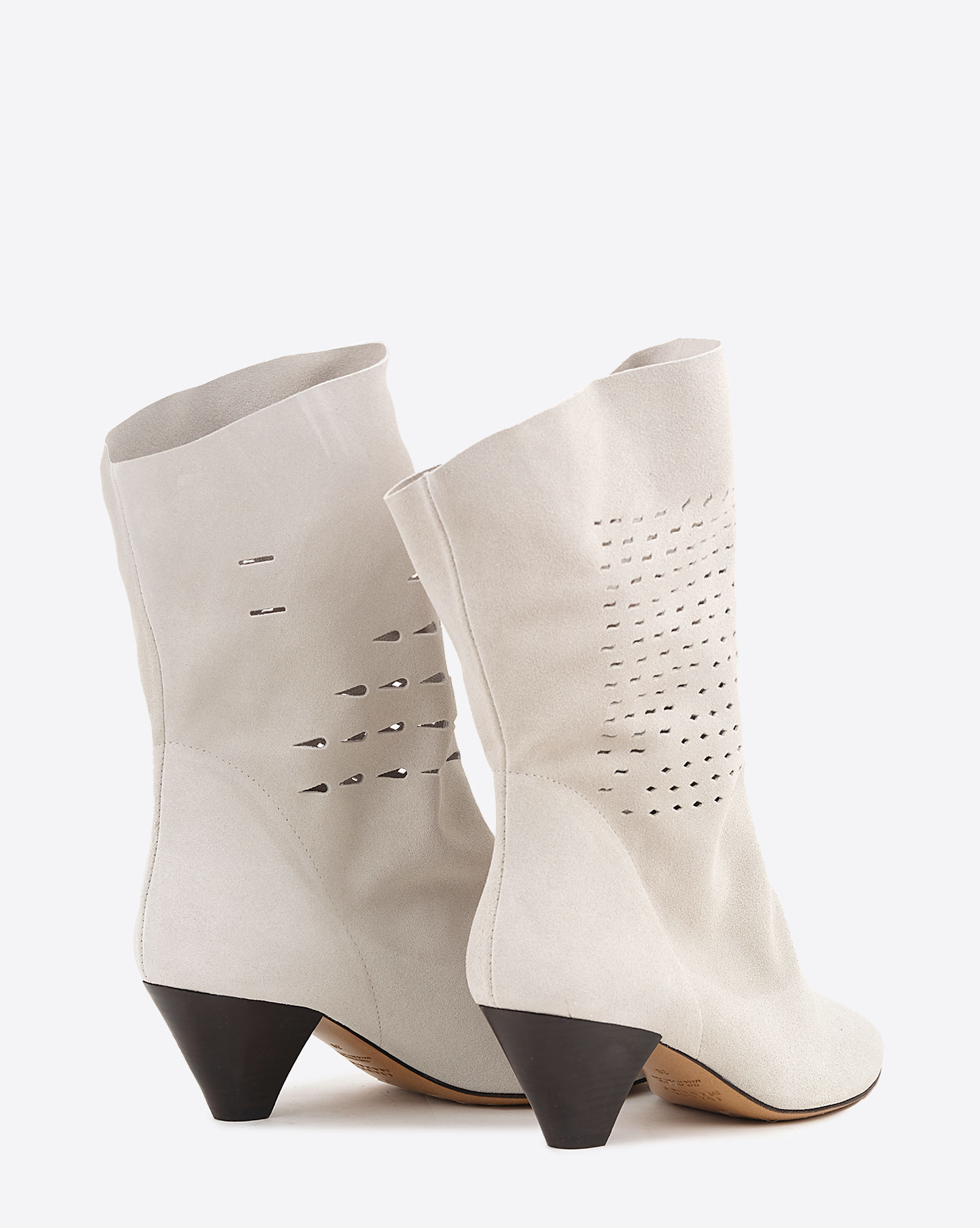 Isabel Marant Chaussures Boots Reachi Perforées Craie. Dos.