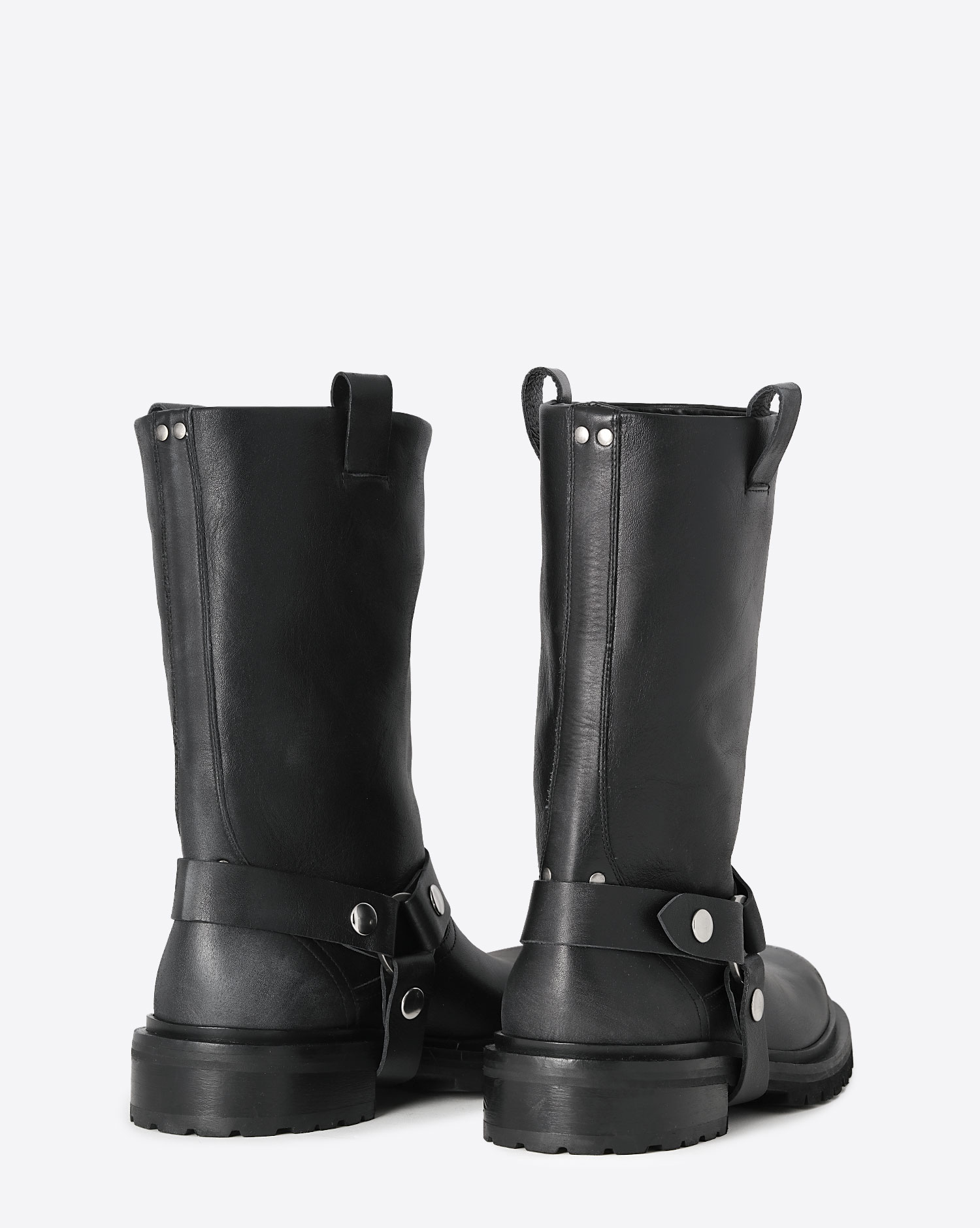 Bottes montantes Kurt Golden Goose en cuir noir. Vue dos. 