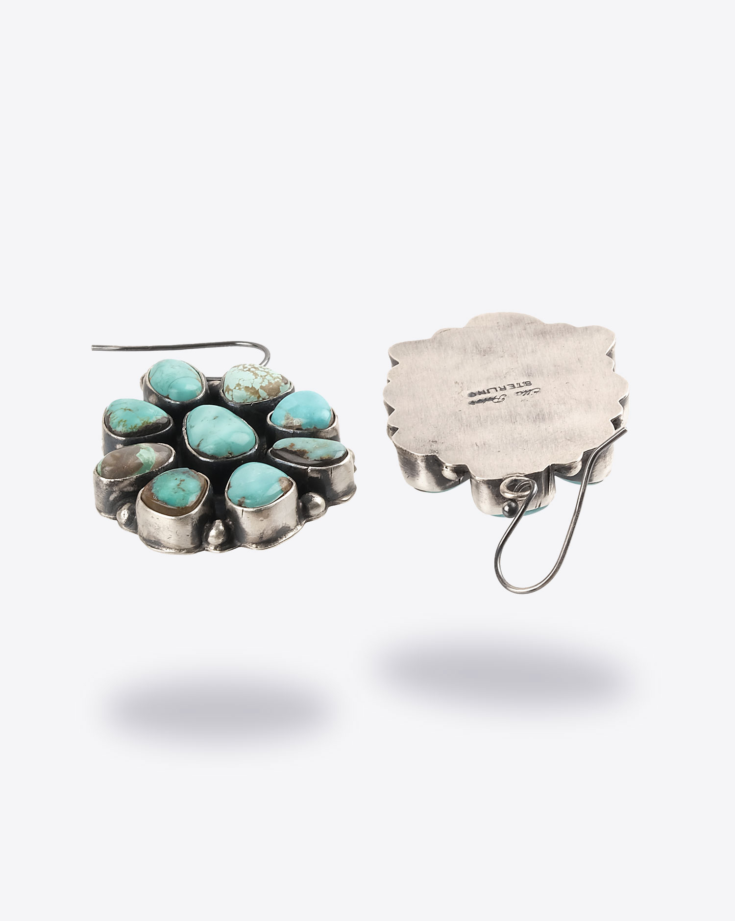 Produit Boucles d'Oreilles Ella Reter Harpo avec pierres turquoises. 