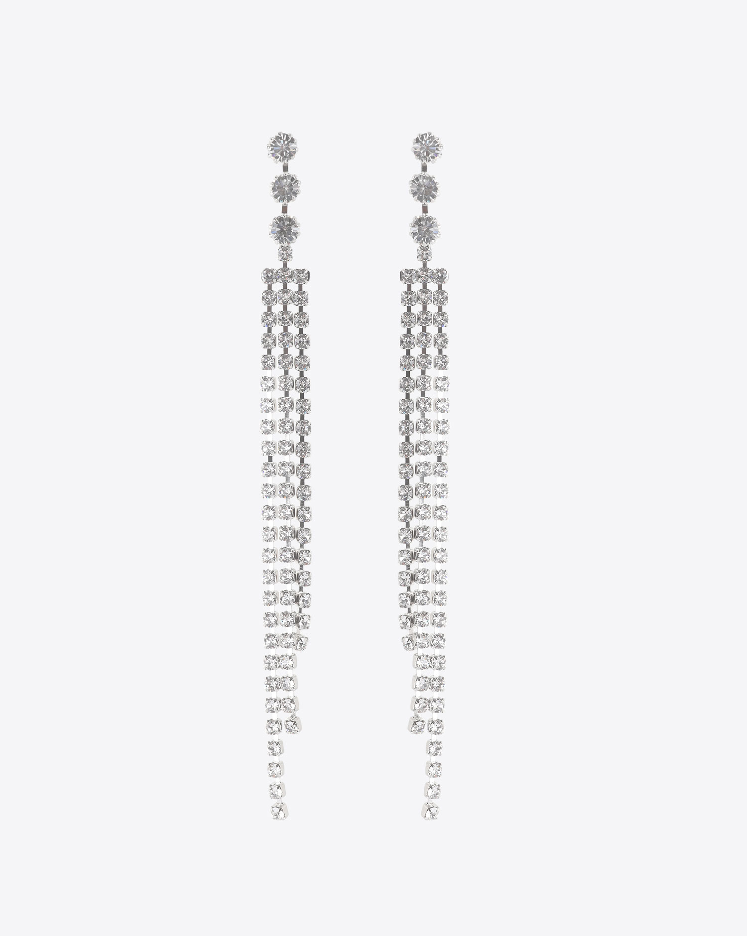 Boucles d'oreilles longues strass transparents Melting Isabel Marant. 