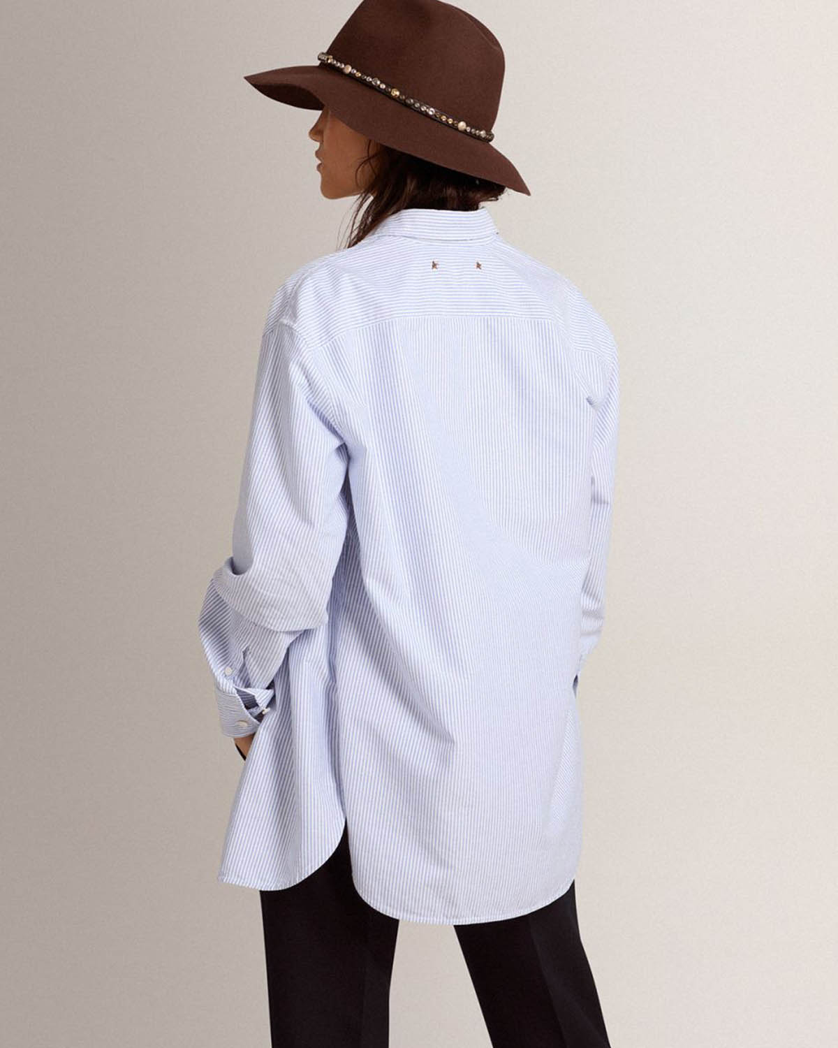 Image du produit Golden Goose Vêtements Collection Boyfriend Shirt Striped - White / Infinity 80197 - 4