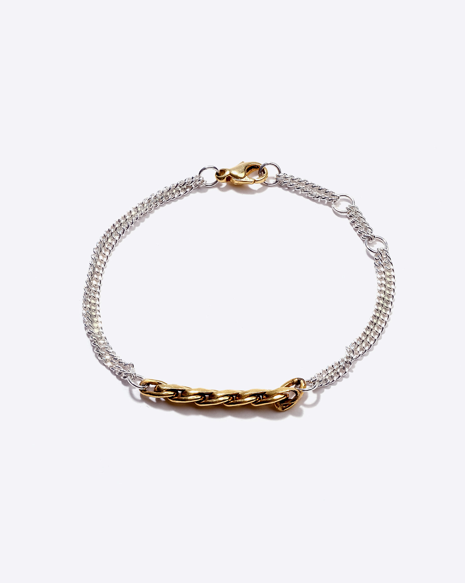 Anicet Bracelet Chaine Argent et Plaqué Or