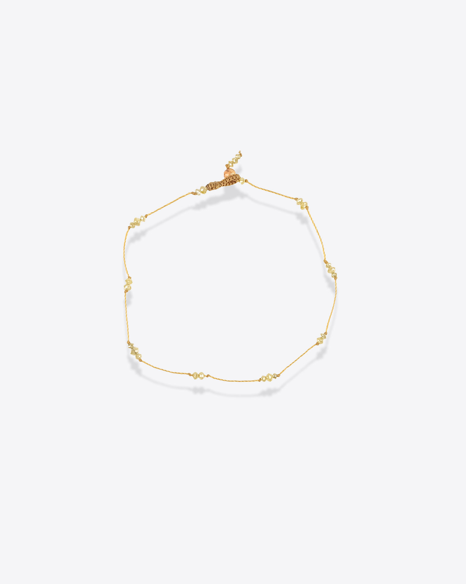 Bracelet Sharing T.Bee Diamant sur cordon jaune 