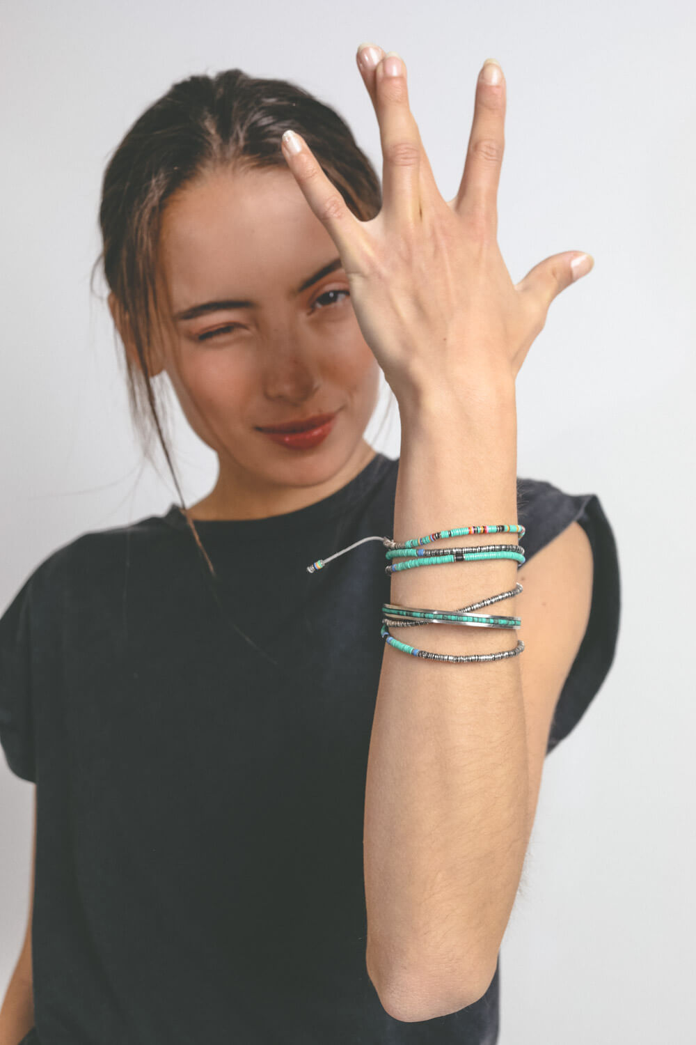 Image du produit M.Cohen Bracelet Africain Mini Perles - Turquoise   - 3