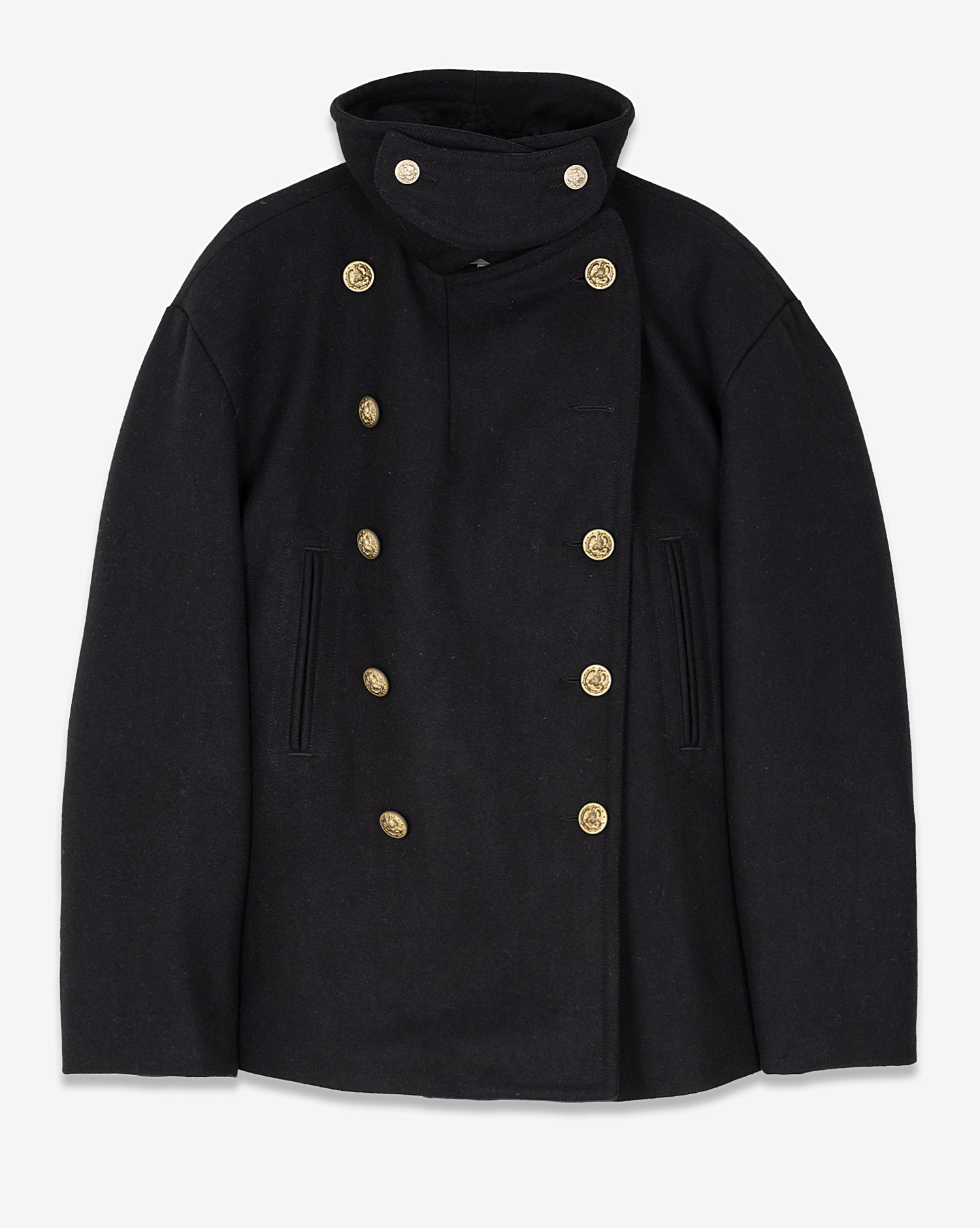 Produit Manteau Caban Oversized Denimist noir. 