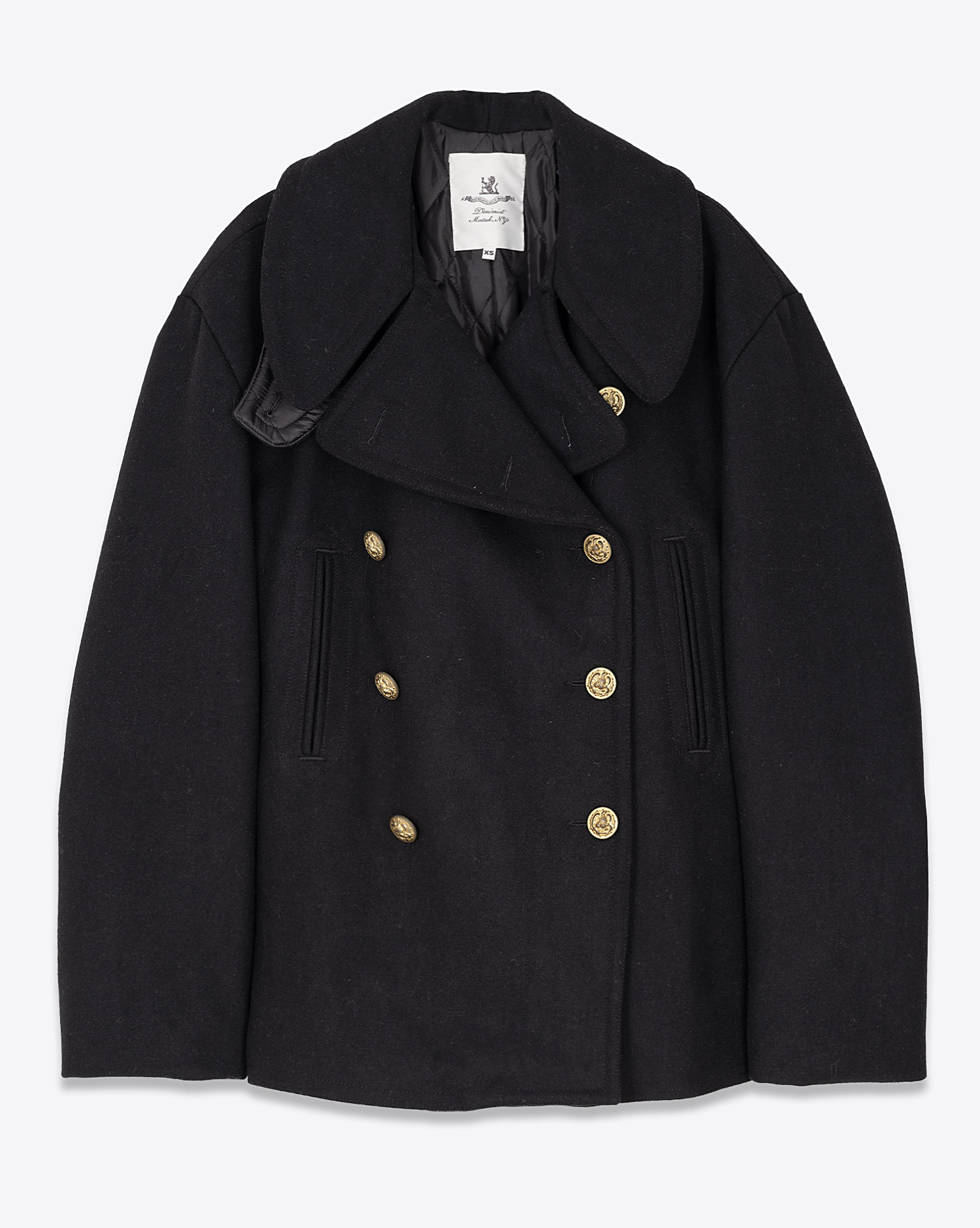 Produit Manteau Caban Oversized Denimist noir. 