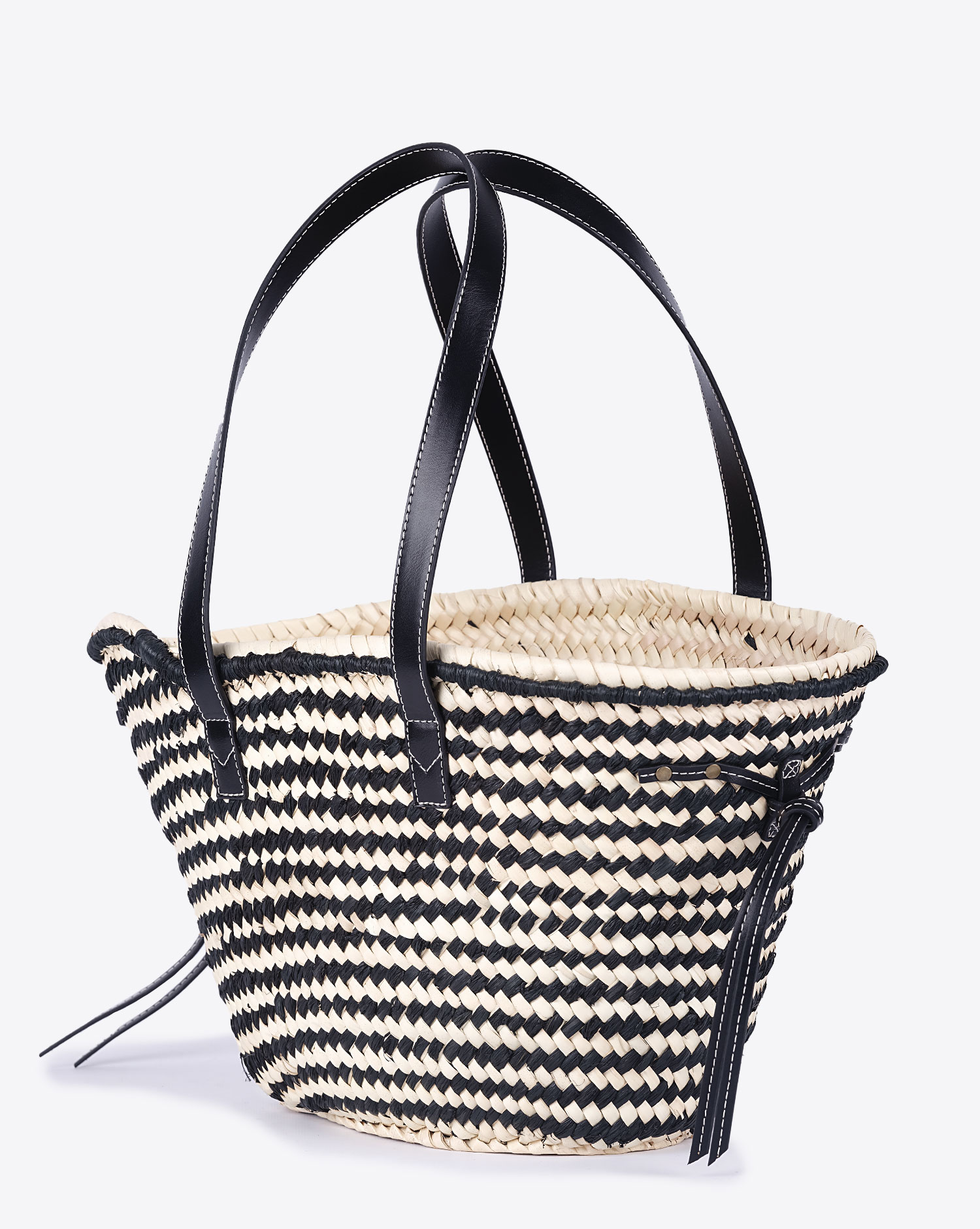 Produit Isabel Marant Sac Cadix Médium Rayé Naturel Noir