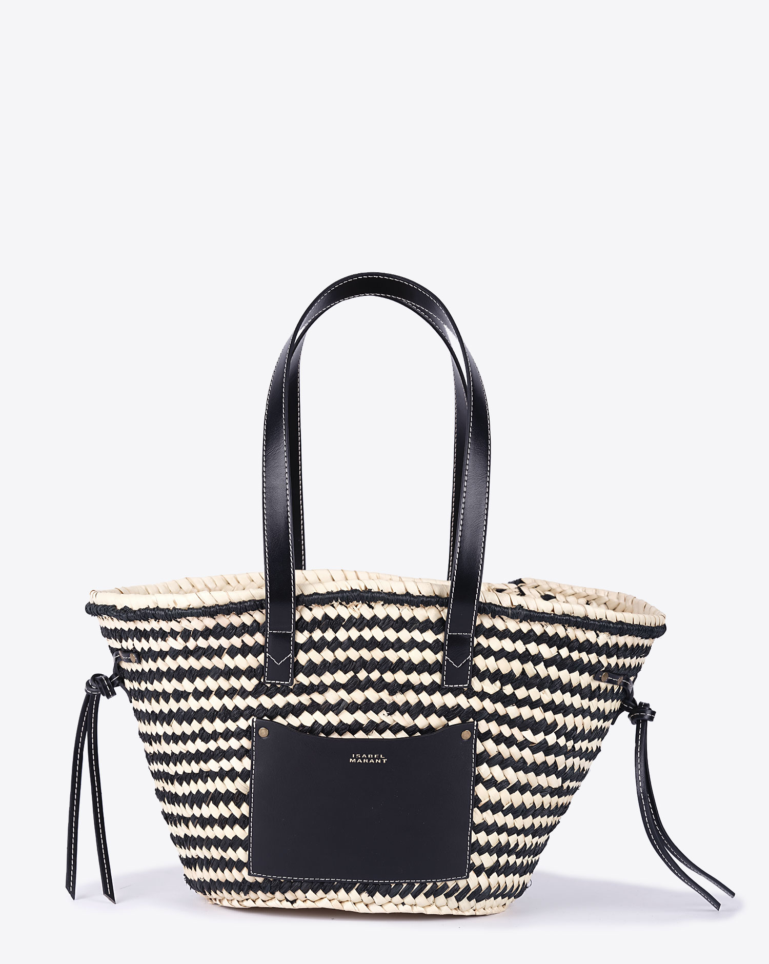 Produit Isabel Marant Sac Cadix Médium Rayé Naturel Noir