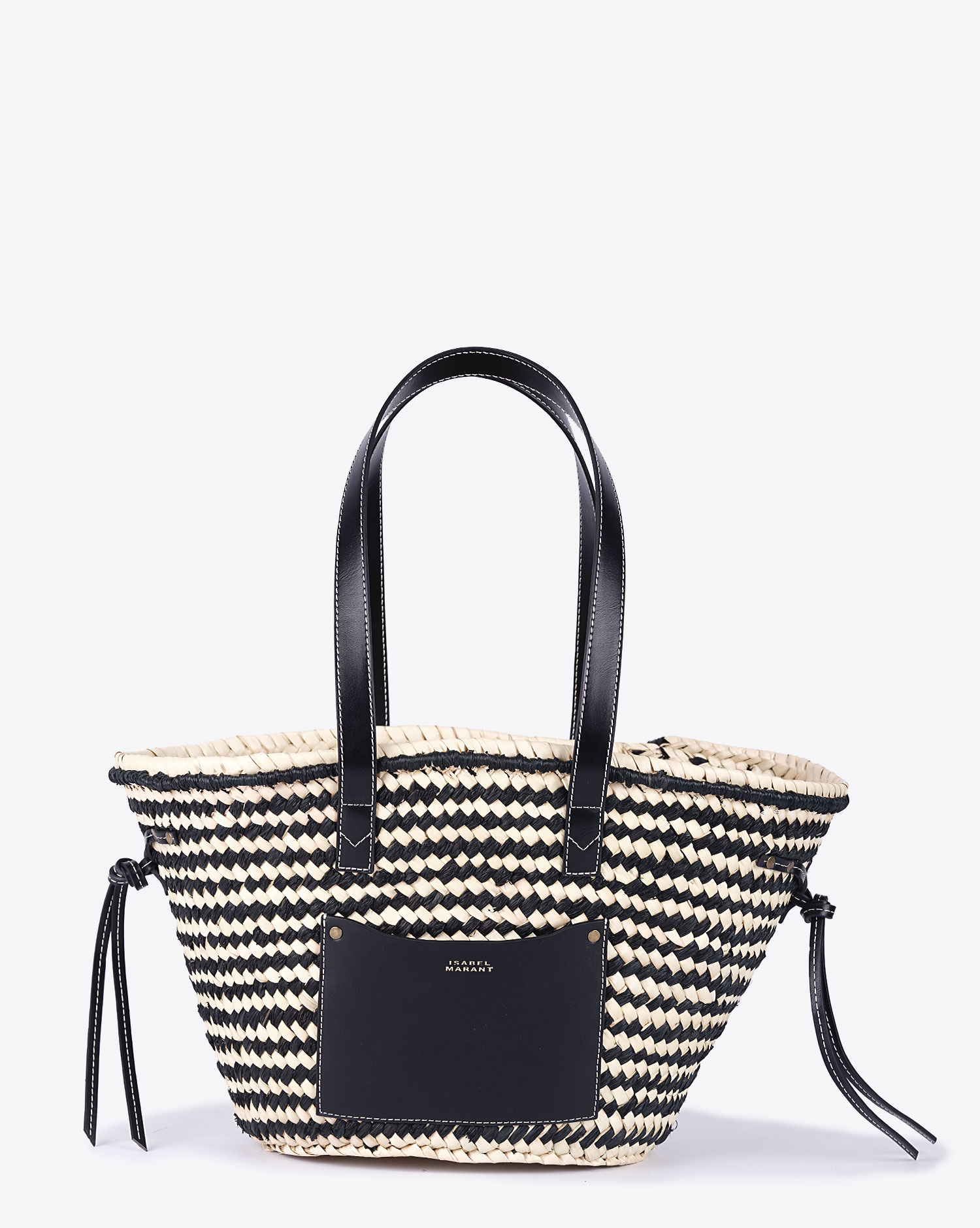 Isabel Marant Sac Cadix Médium Rayé Naturel Noir