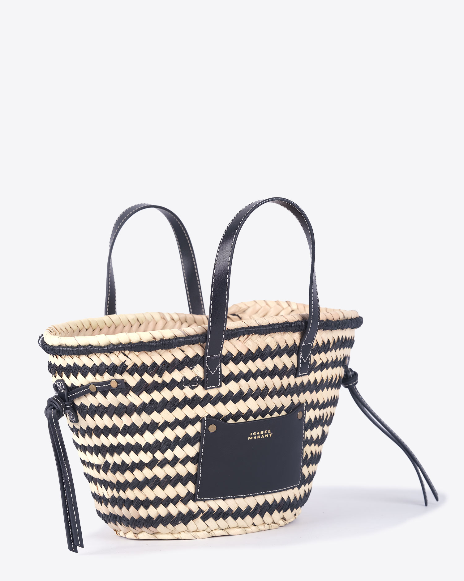 Produit Isabel Marant Sac Cadix Mini Rayé Naturel Noir