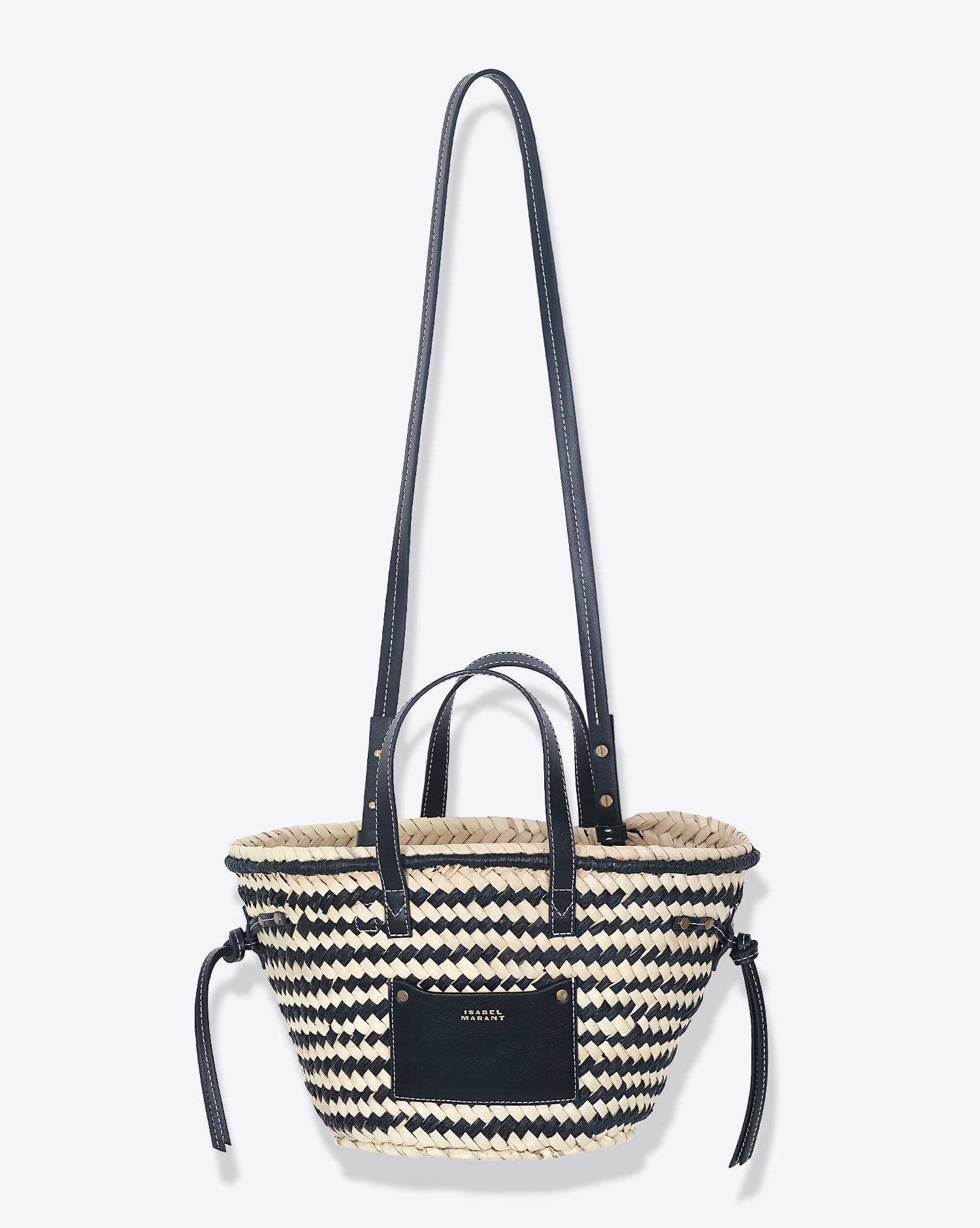 Produit Isabel Marant Sac Cadix Mini Rayé Naturel Noir