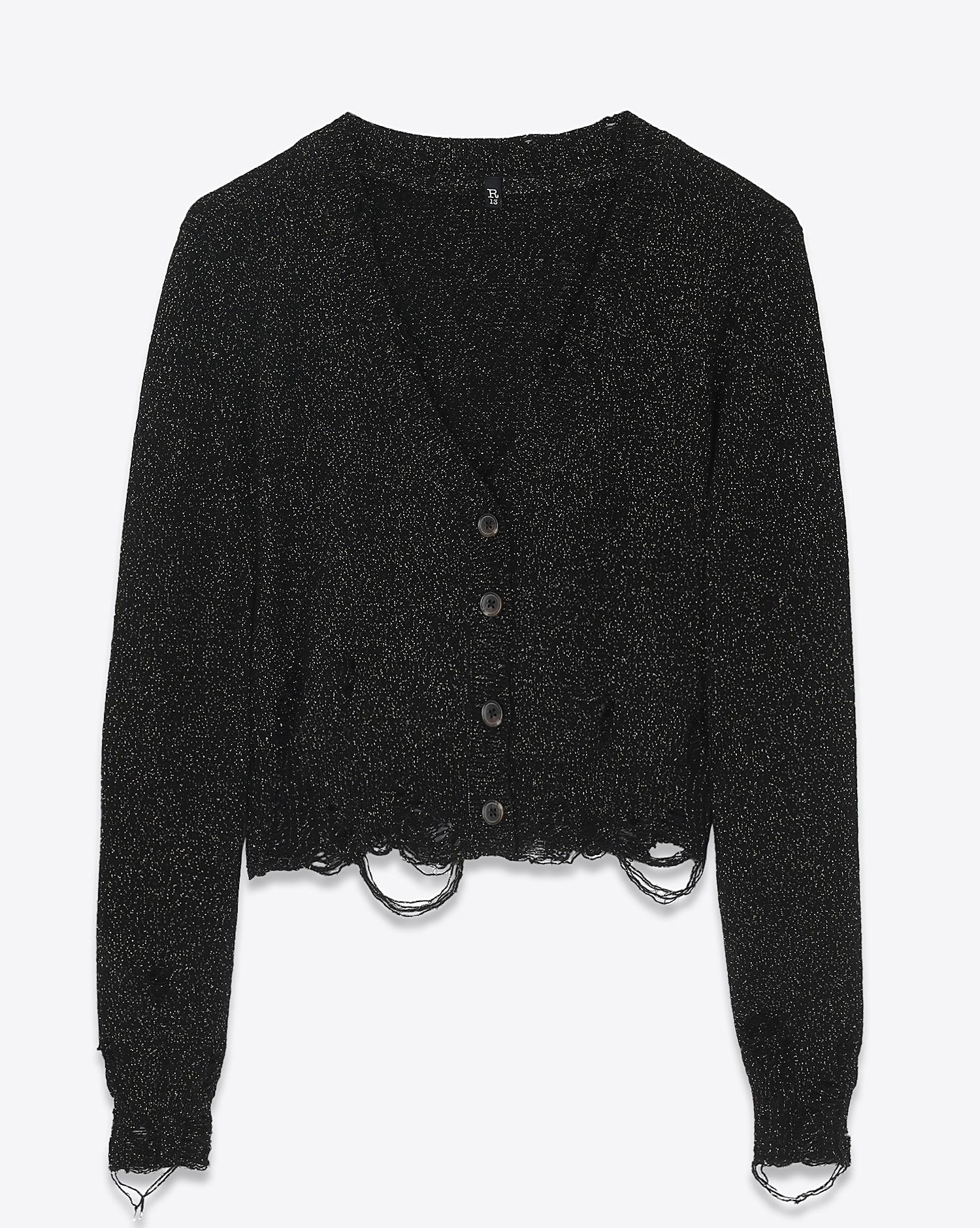 Veste Cardigan R13 Denim  à Paillettes Noires