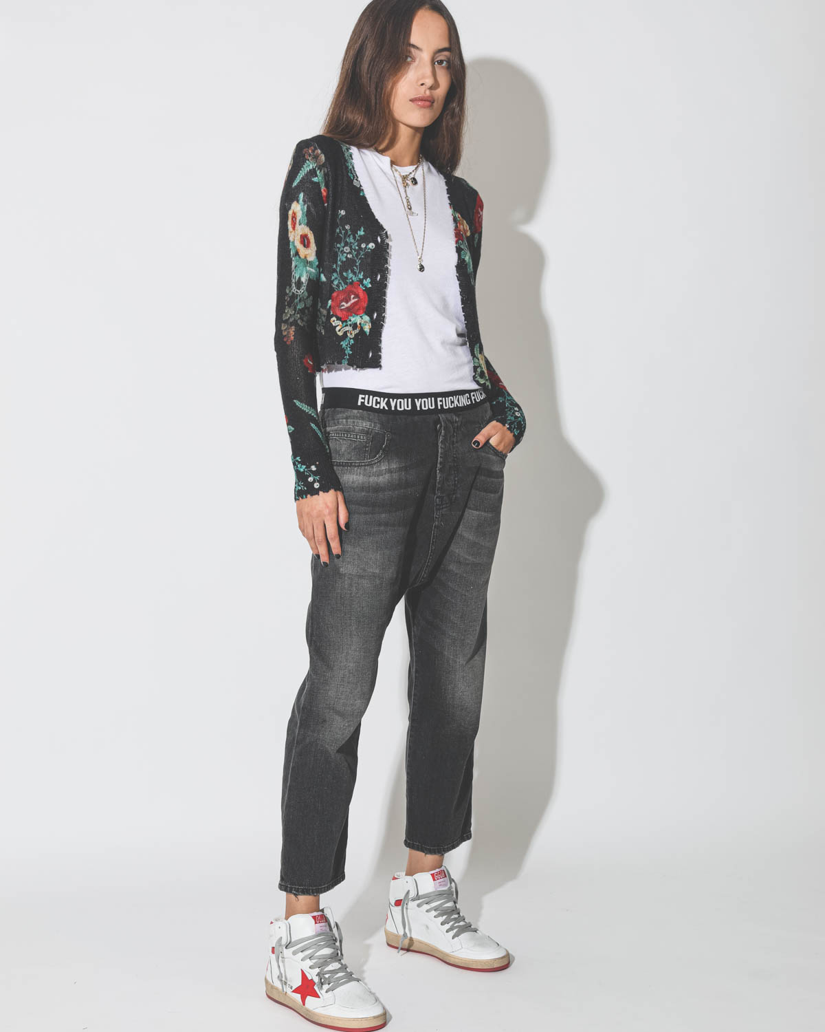 Gilet Useless Treasures Baby Cardigan - Blk Useless Treasures Print R13