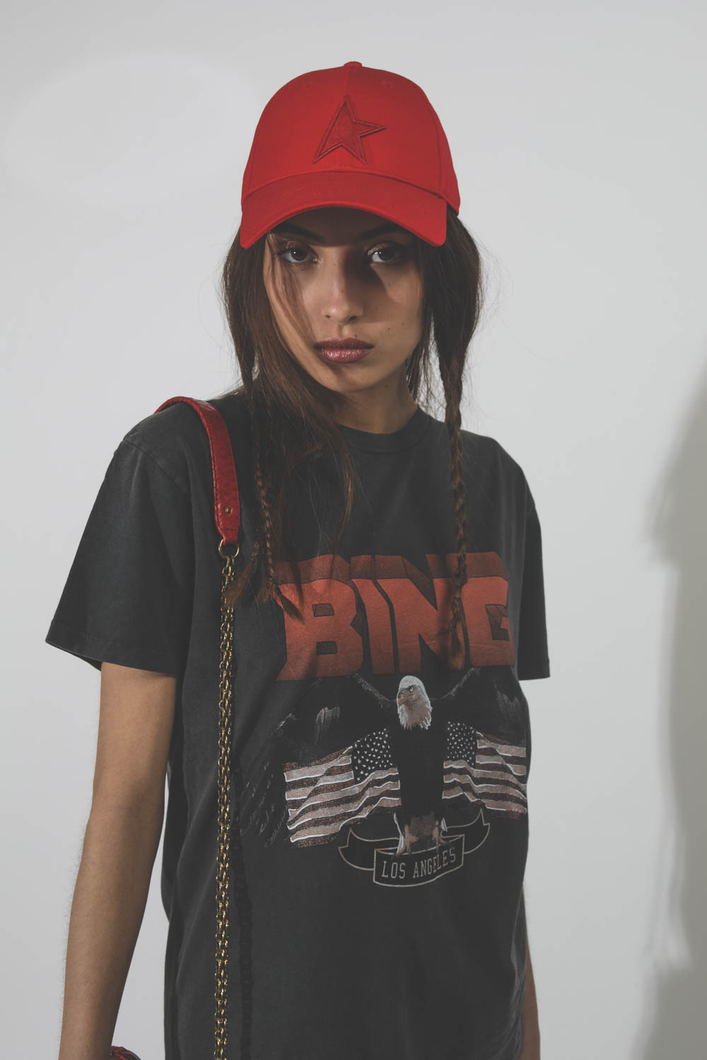 Casquette Baseball Golden Goose rouge. 