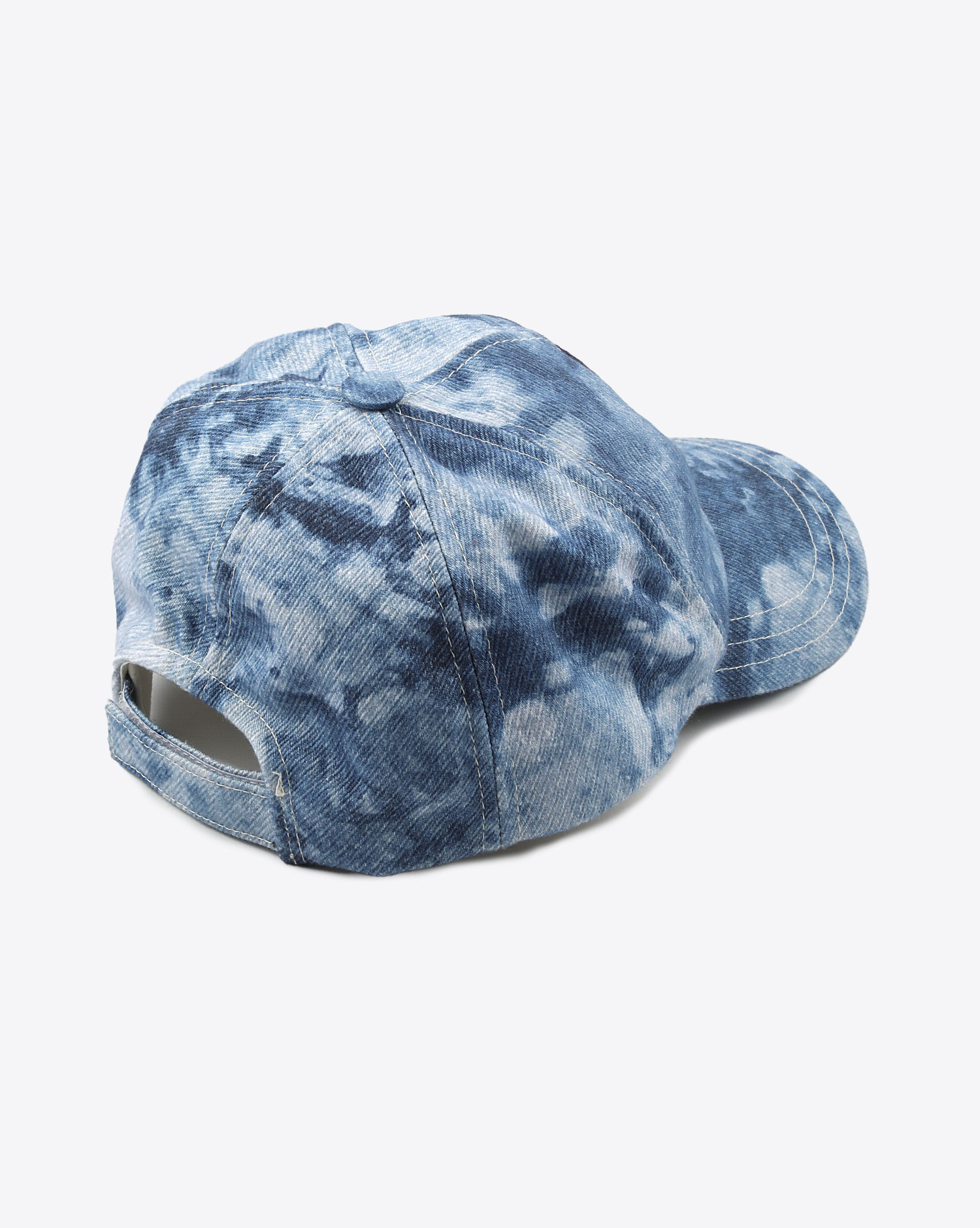 Isabel Marant Casquette Tyron  en denim bleu Tie and Dye.  
