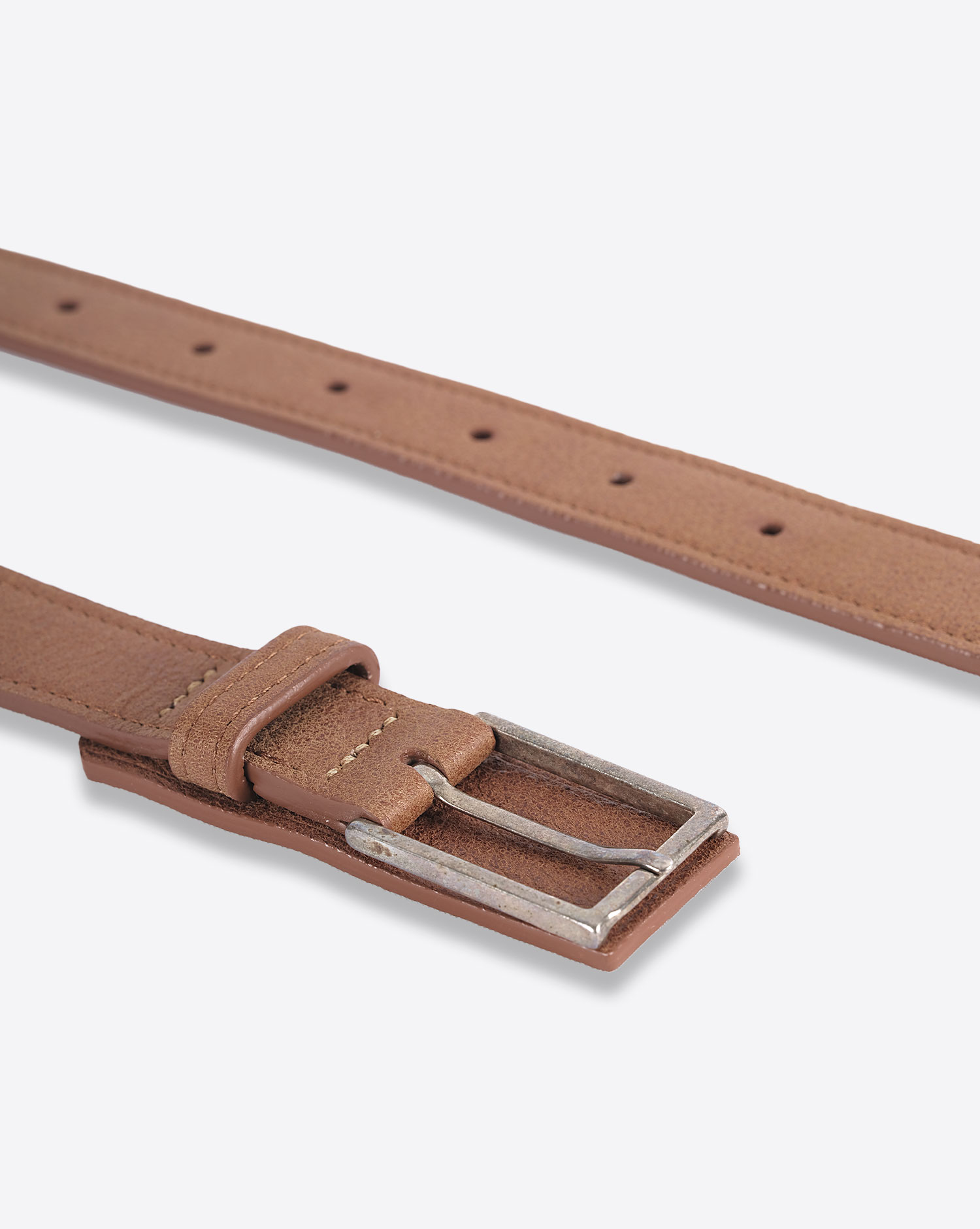 Produit Ceinture Silver Vautrait en cuir marron. Détails 