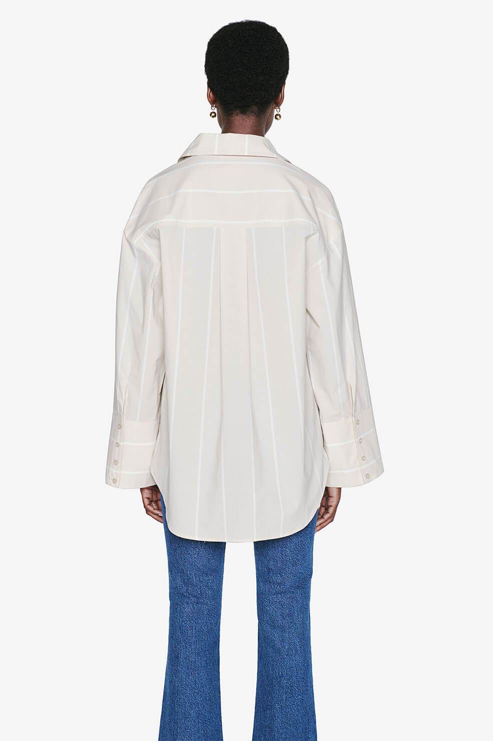 Image du produit Anine Bing Allie Shirt - Camel Stripe - Multi - 4