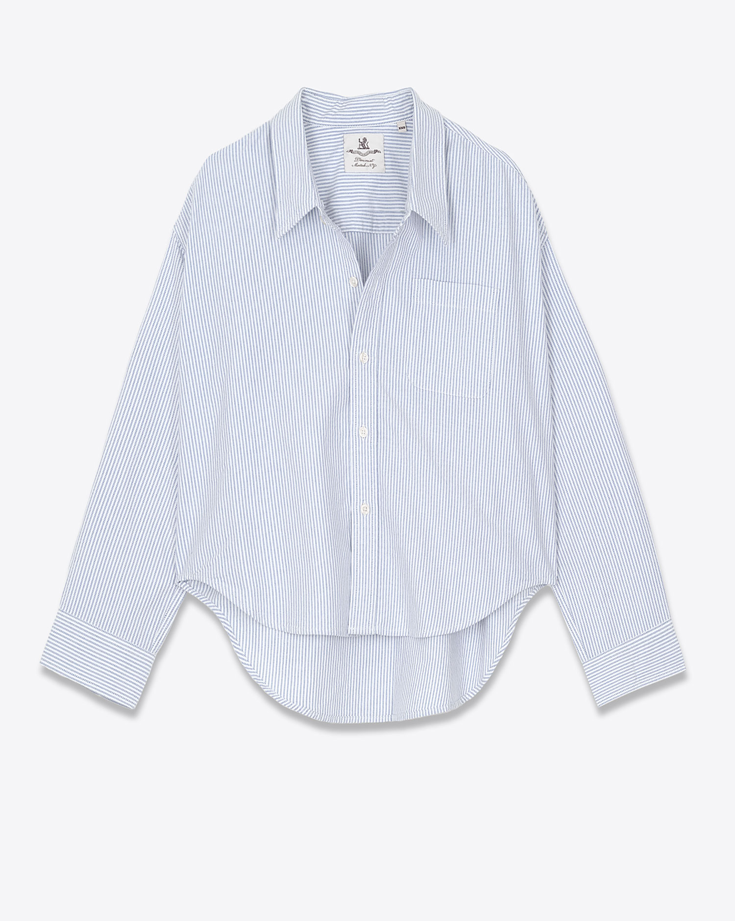 Produit Chemise courte Denimist en coton rayé bleu. 