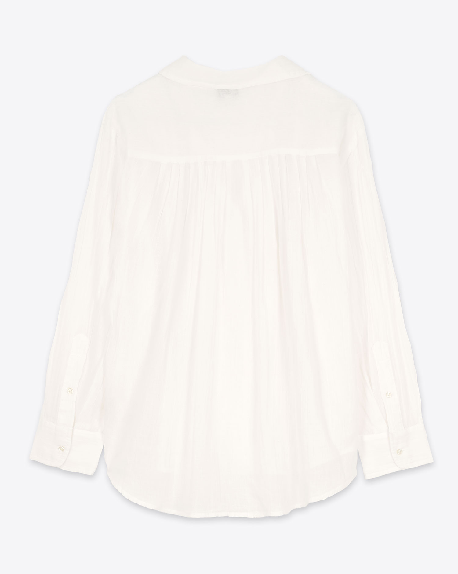 Produit Chemises manches longues The Great en coton blanc. Vue dos. 