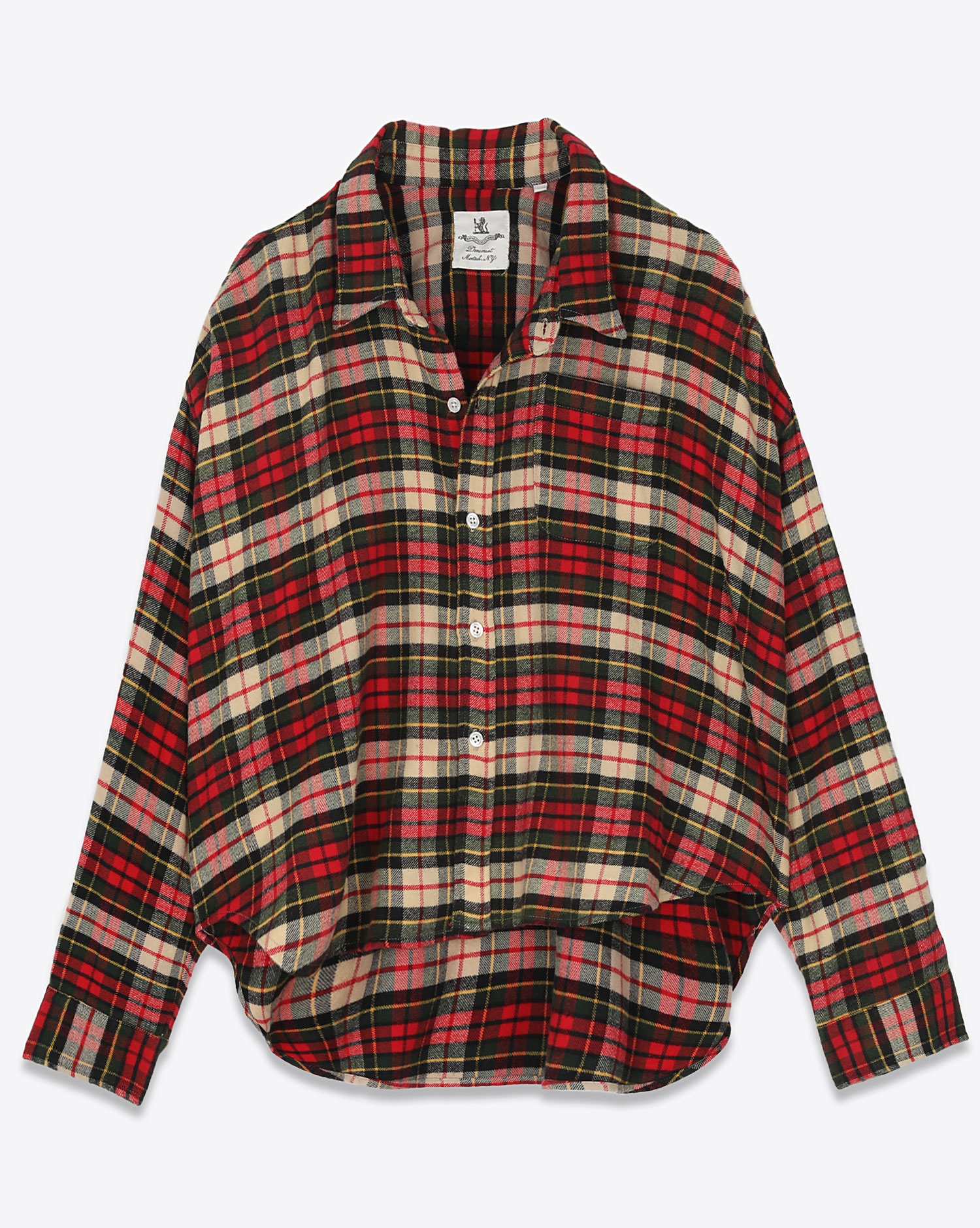 Denimist Chemise Cropped Rouge Verte Plaid