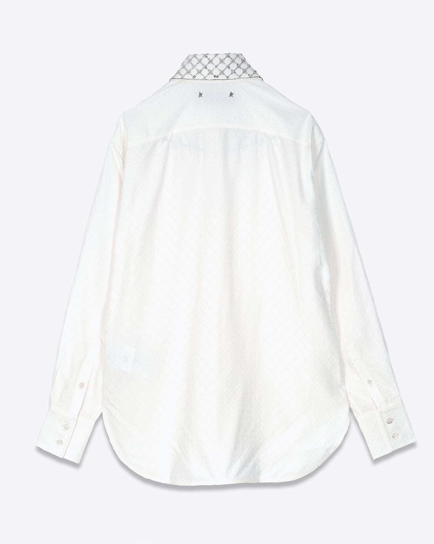 Golden Goose  Chemise Jacquard et Broderie Blanche Antique 