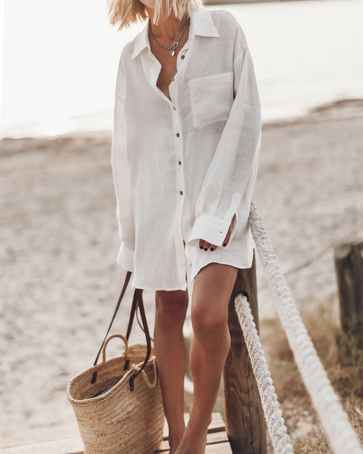 Mikuta Chemise Lin Blanc
