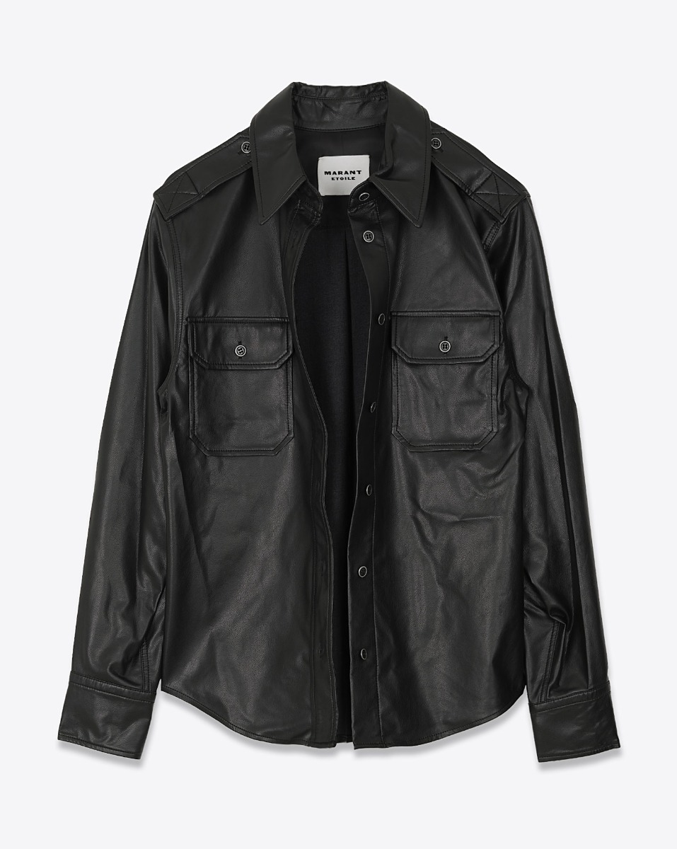 Chemise Noee Isabel Marant Étoile en sky noir. Vue ouverte de face.