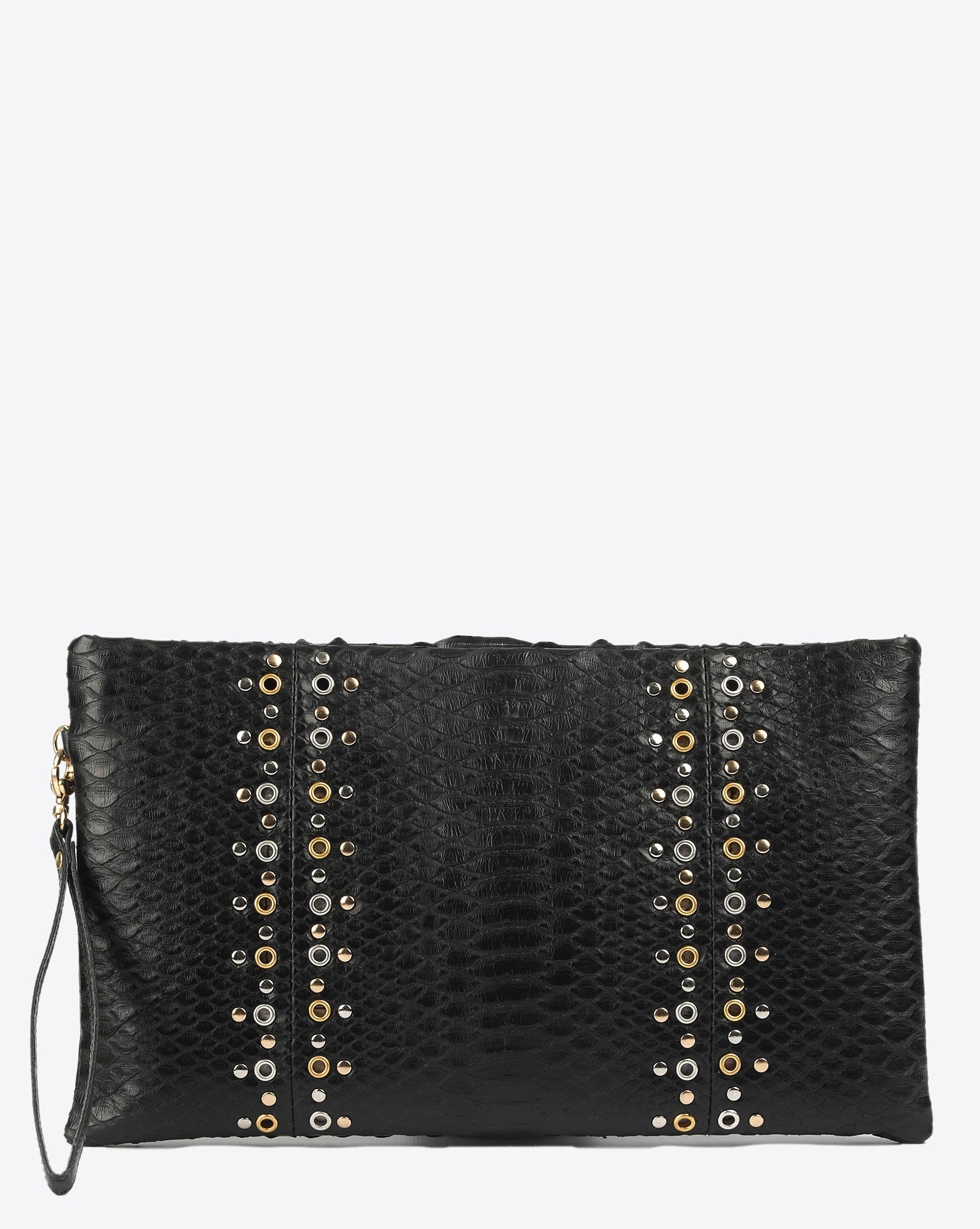 Image du produit Claris Virot Pochette Lou Python - Noir Oeillets  