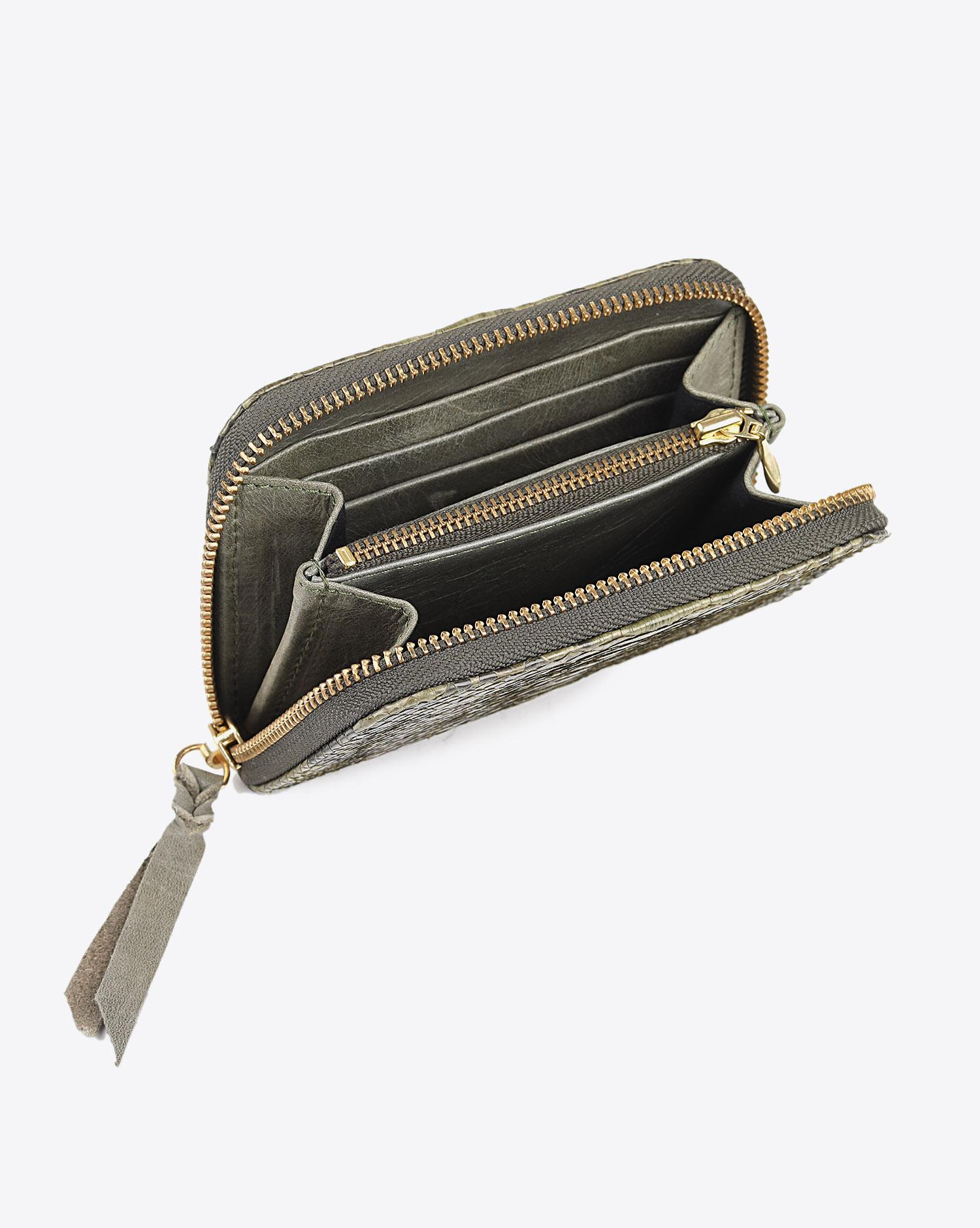 Image du produit Claris Virot Portefeuille Python Mini Bob Kaki    - 2