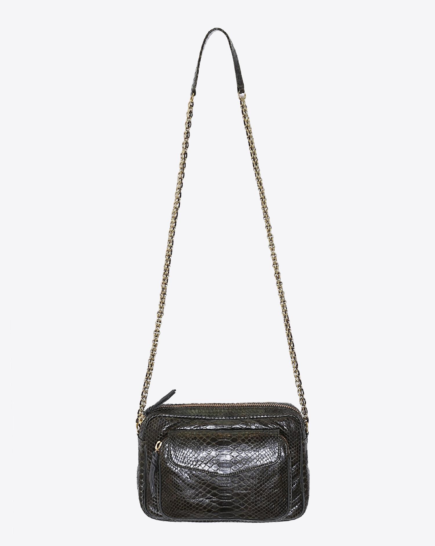 Claris Virot Sac Python Big Charly Dark Kaki 