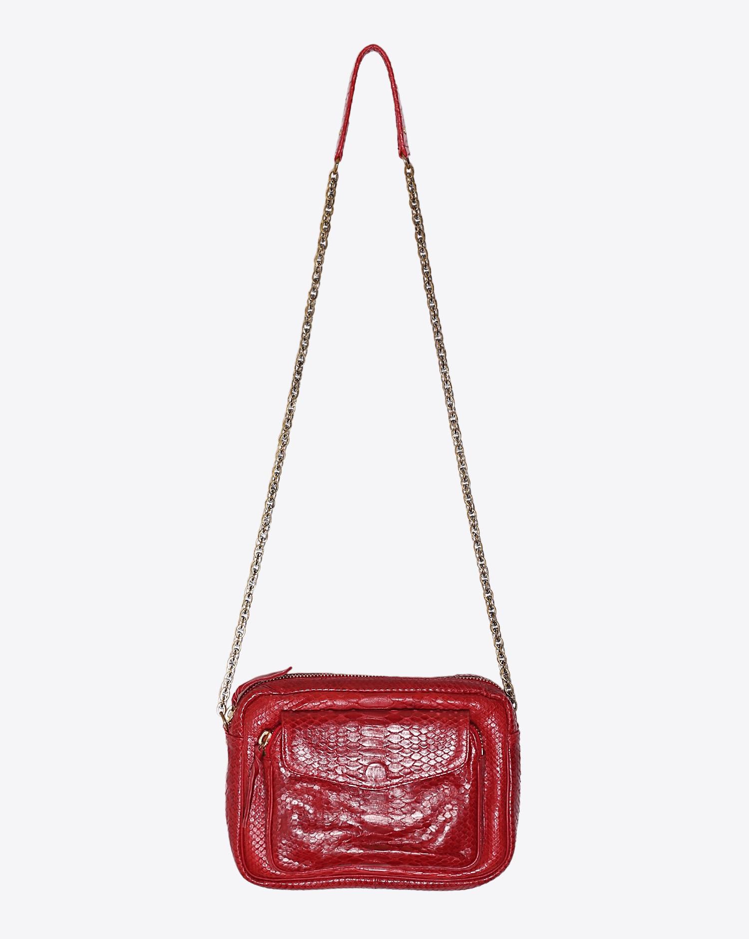 Claris Virot Sac Python Big Charly Rouge 