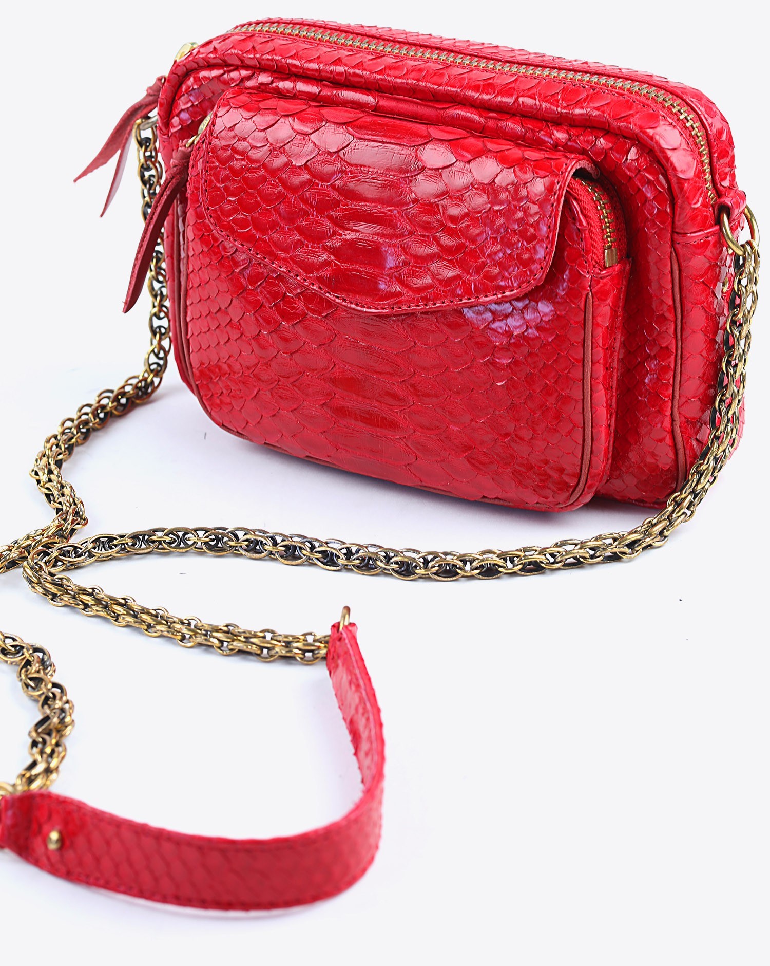 Image du produit Claris Virot Sac Python Big Charly Rouge  - 2