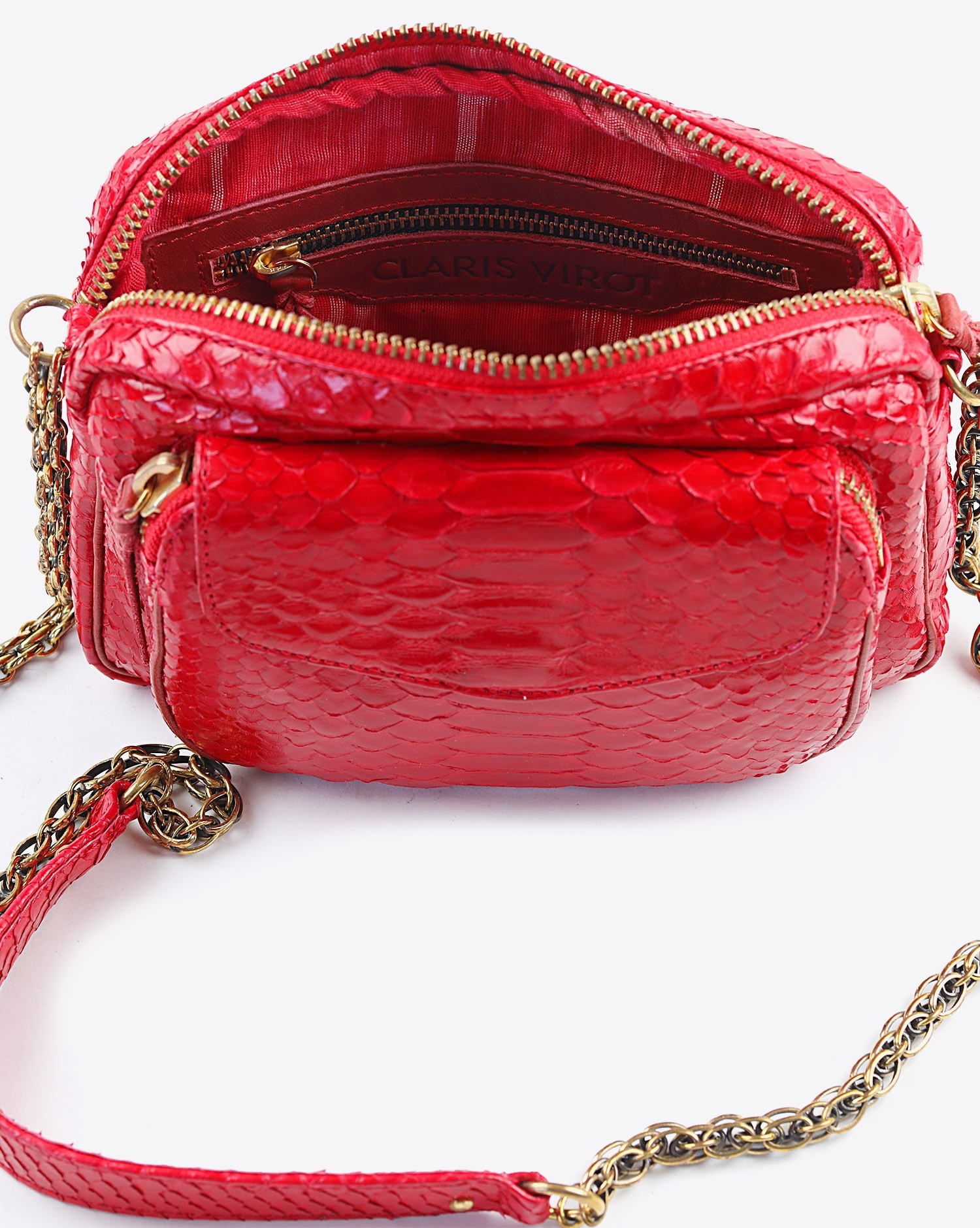 Image du produit Claris Virot Sac Python Big Charly Rouge  - 3
