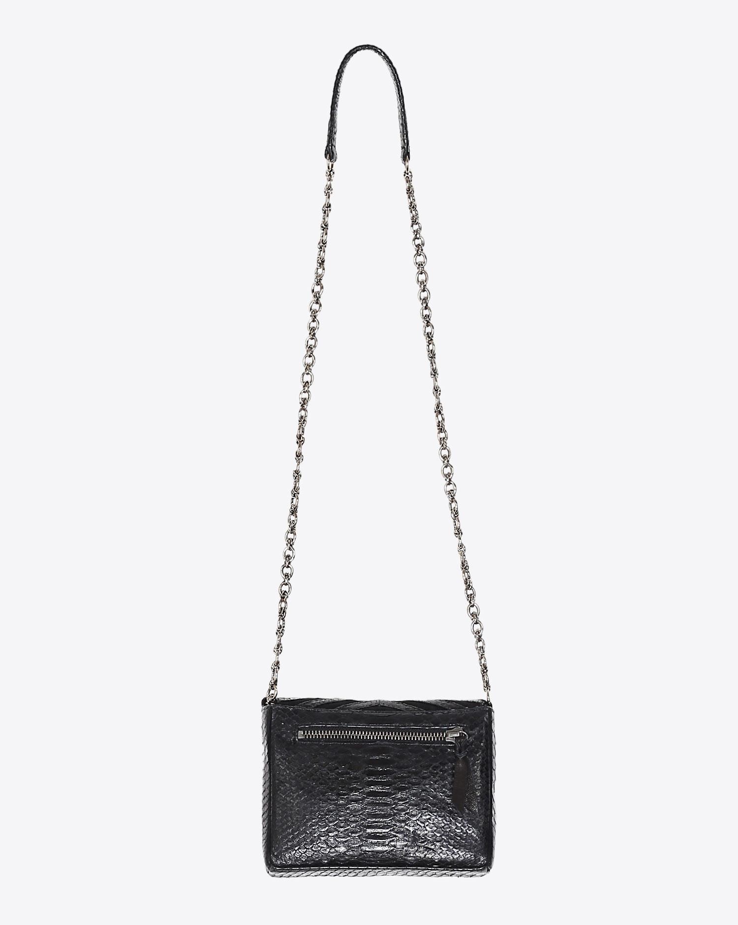 Claris Virot Sac Python Charlotte "V Design" Noir   