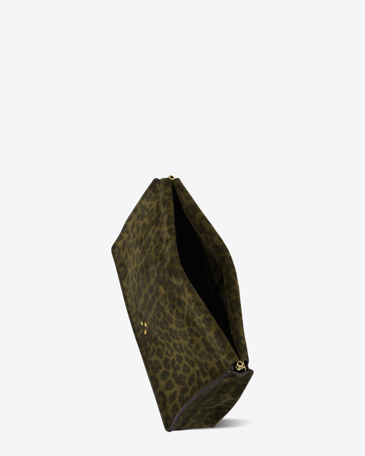 Image du produit Jérôme Dreyfuss Accessoires Collection Clic Clac L Split Suède Léopard Kaki   - 3