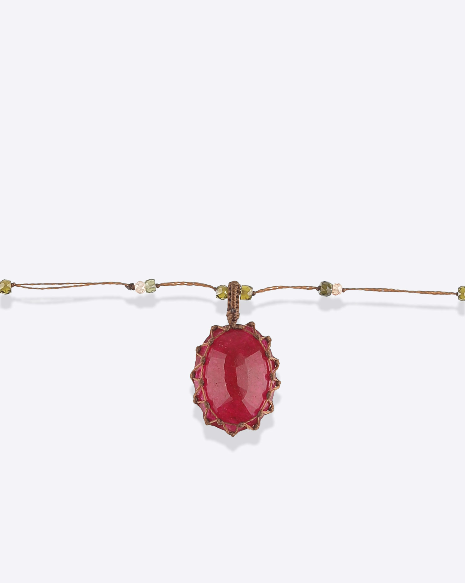 Collier Sharing court rubelite rouge 