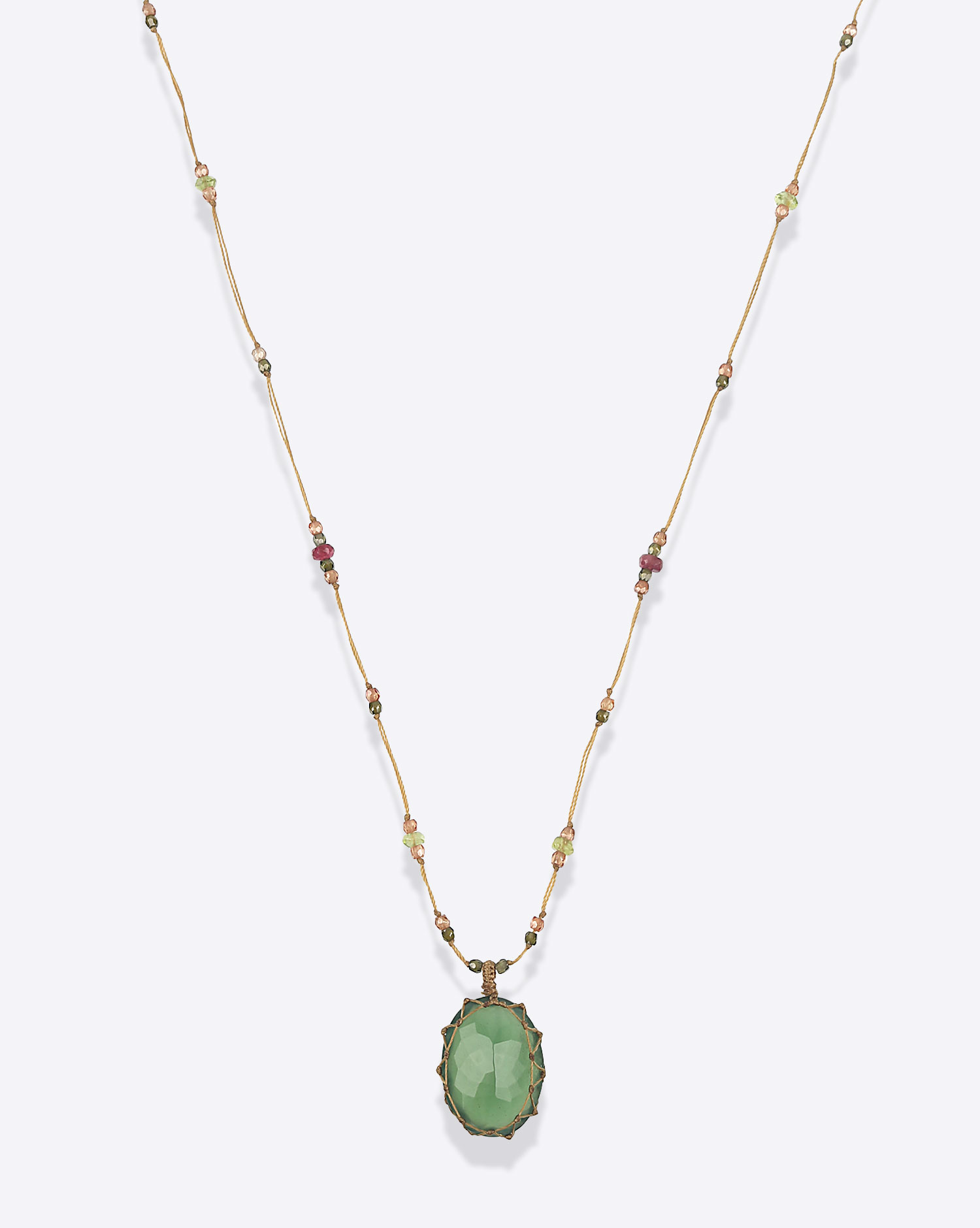 Collier Sharing  Court Tibétain V Serpentine
