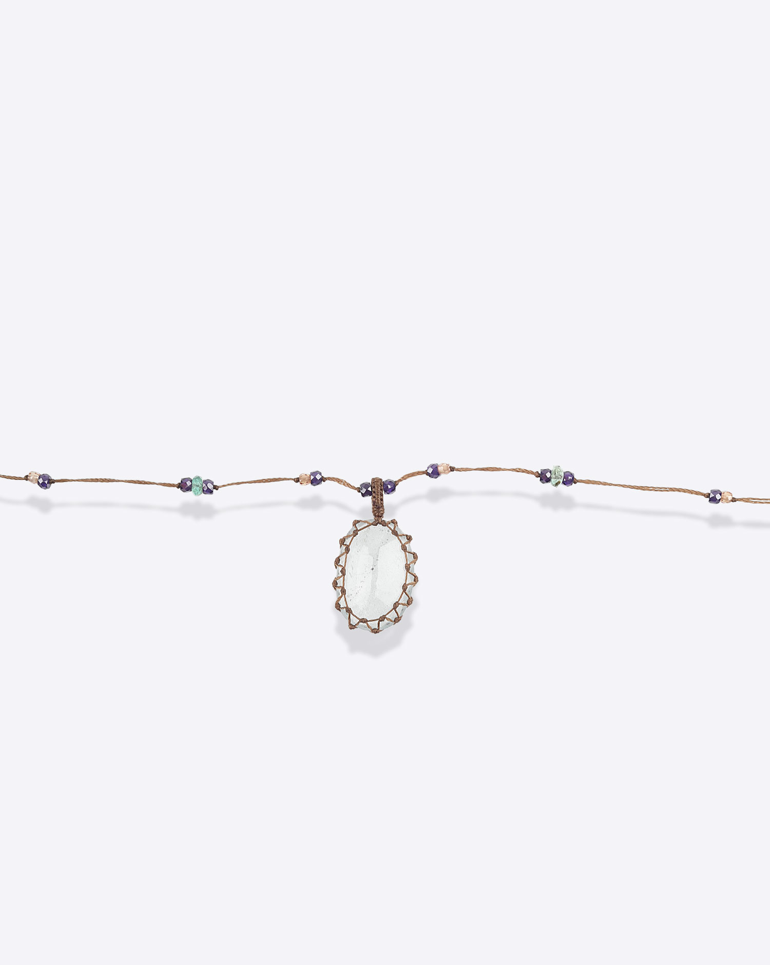 Sharing Collier Court Tibétain VVV Aquamarine 3
